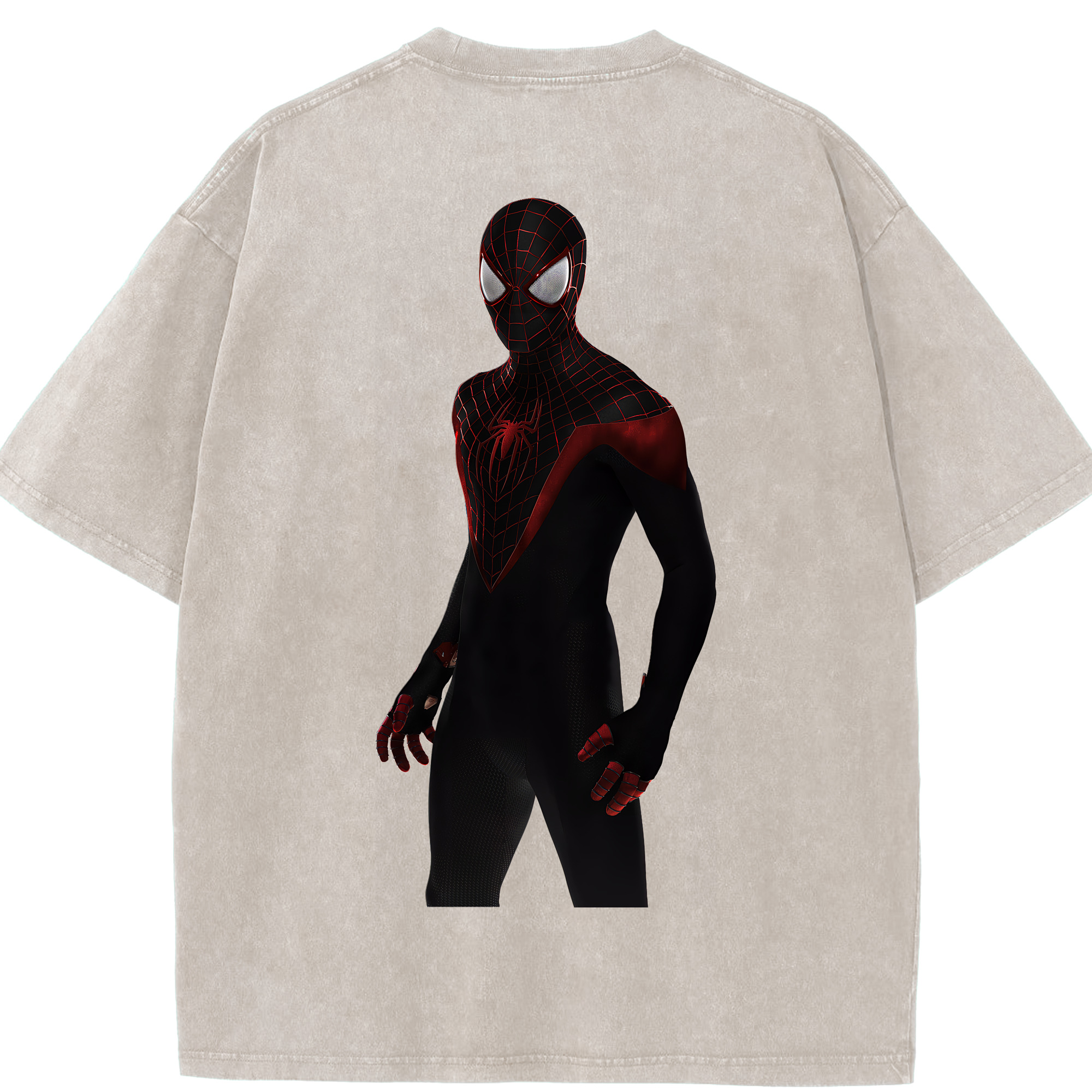 （画像用） Spider Man スパイダーマン 綿100% ヴィンテージ風 半袖Tシャツ（背面プリント）