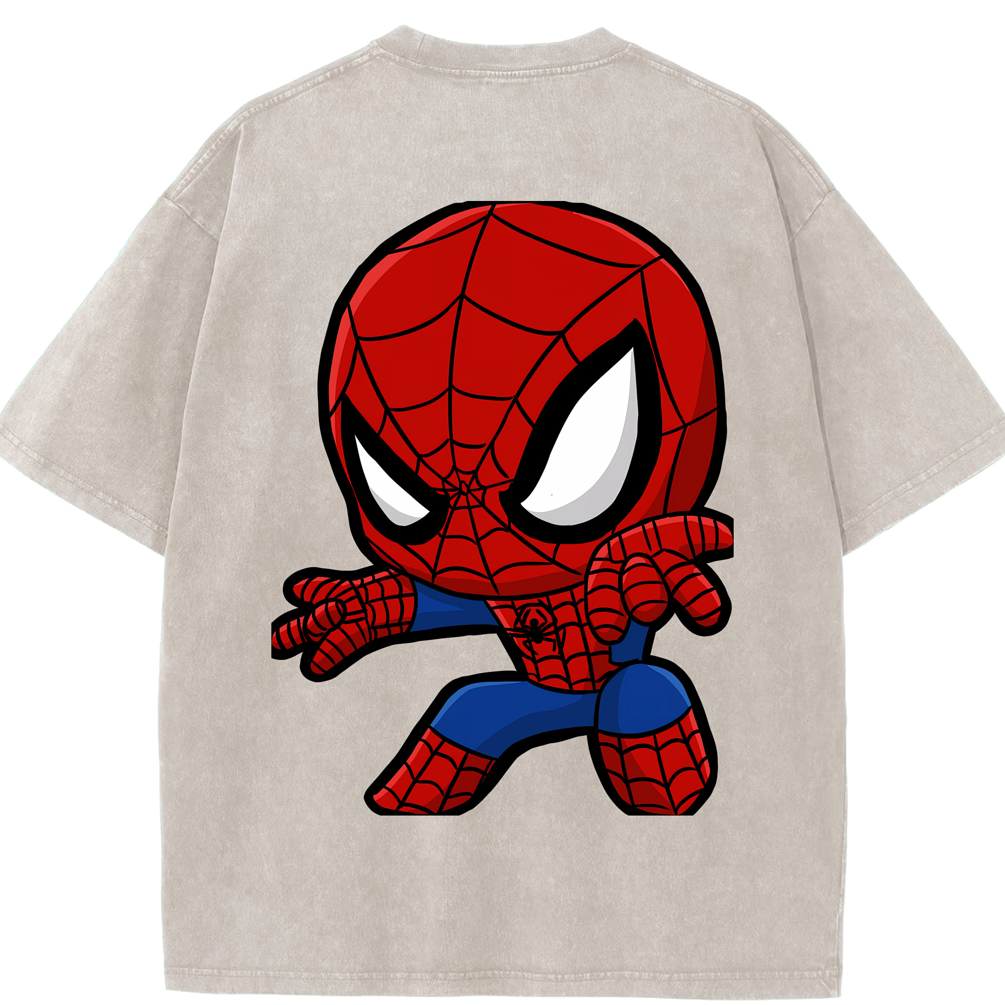 （画像用） Spider Man スパイダーマン 綿100% ヴィンテージ風 半袖Tシャツ（背面プリント）