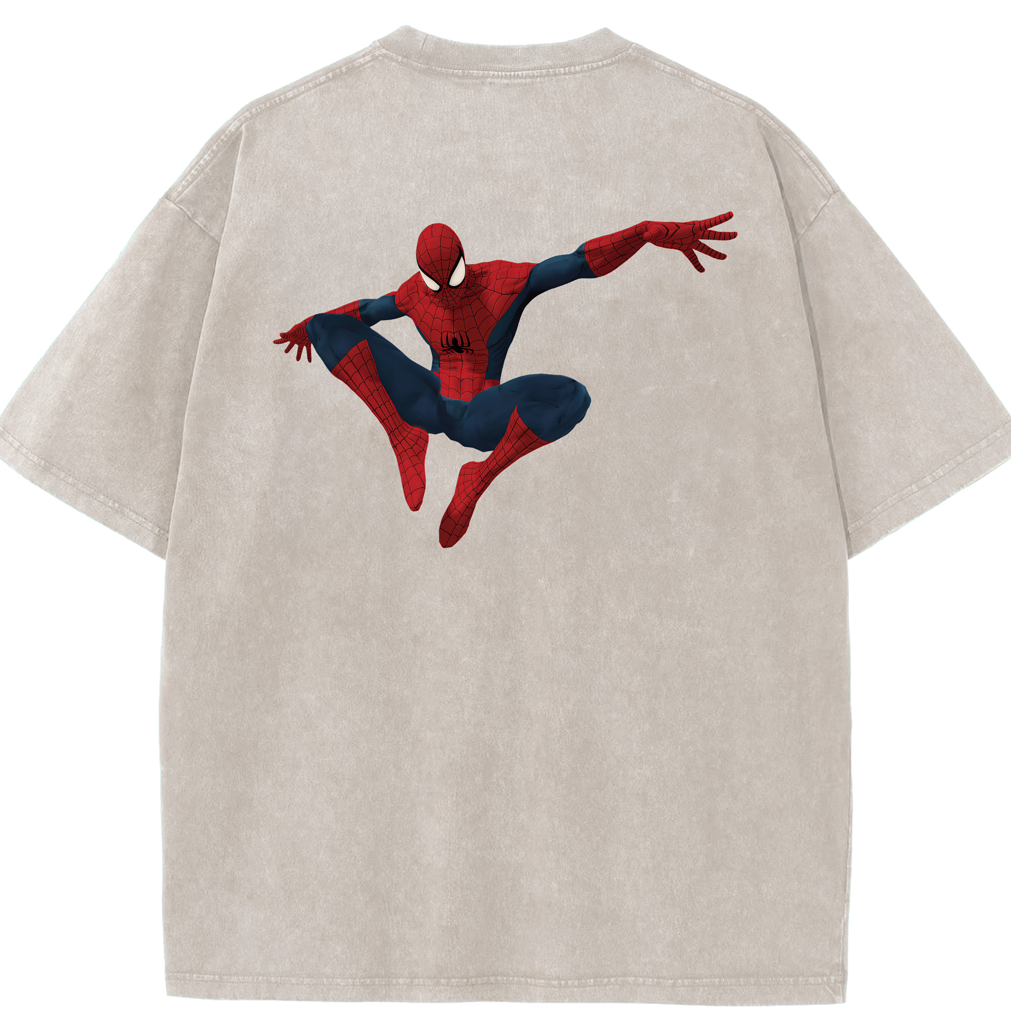 （画像用） Spider Man スパイダーマン 綿100% ヴィンテージ風 半袖Tシャツ（背面プリント）