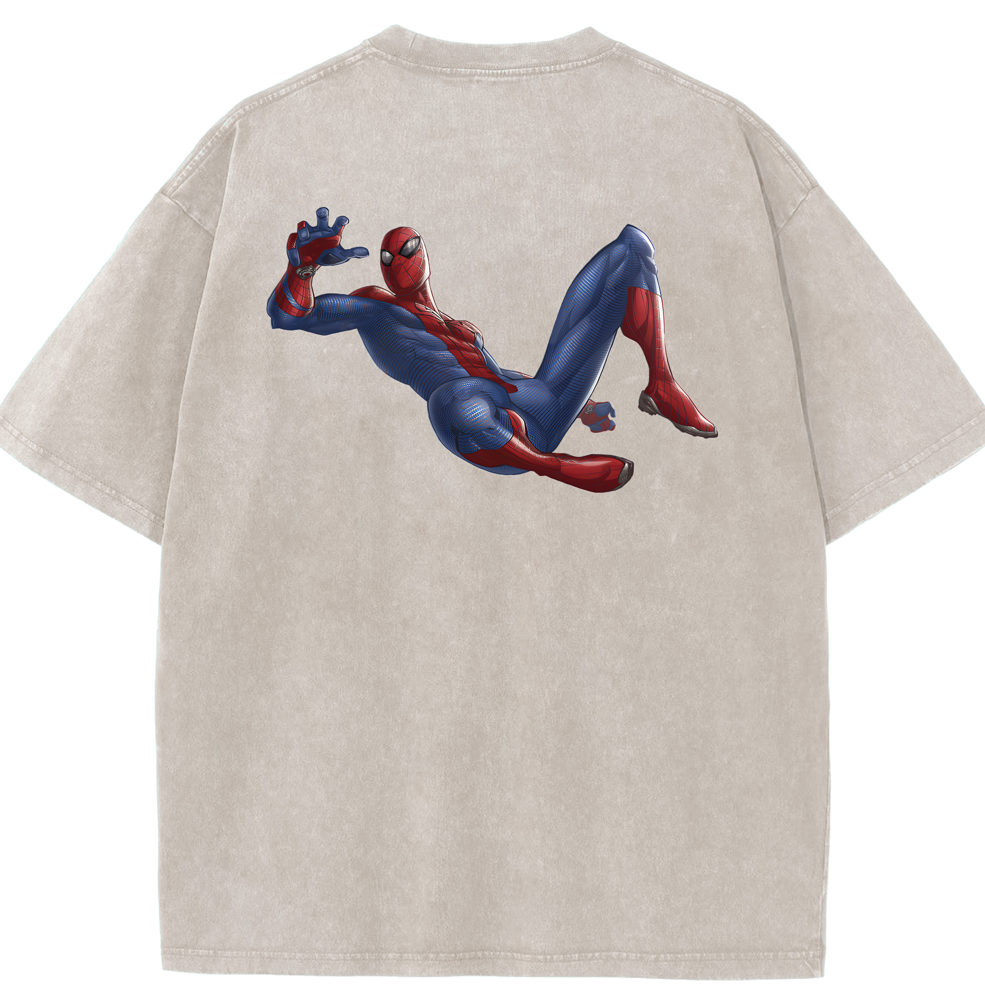 （画像用） Spider Man スパイダーマン 綿100% ヴィンテージ風 半袖Tシャツ（背面プリント）