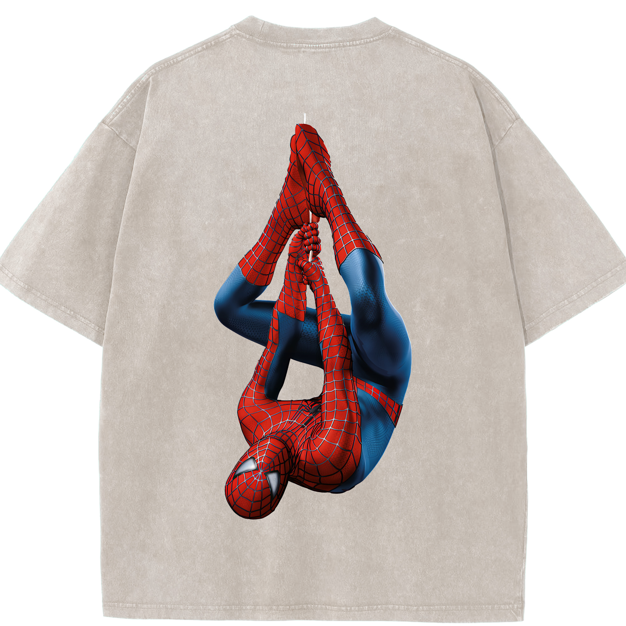 （画像用） Spider Man スパイダーマン 綿100% ヴィンテージ風 半袖Tシャツ（背面プリント）