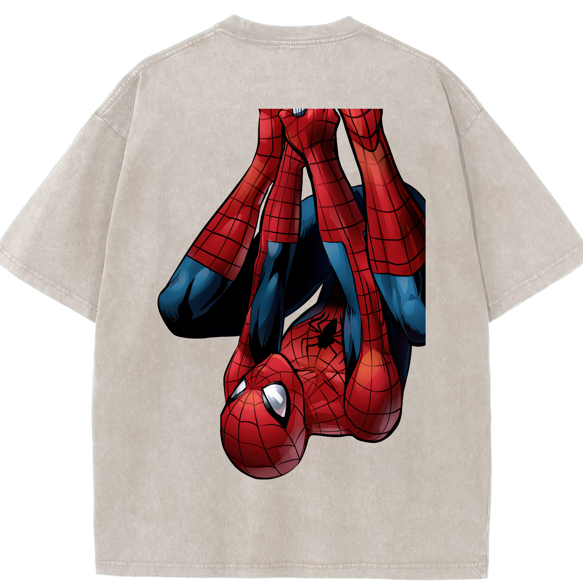 （画像用） Spider Man スパイダーマン 綿100% ヴィンテージ風 半袖Tシャツ（背面プリント）