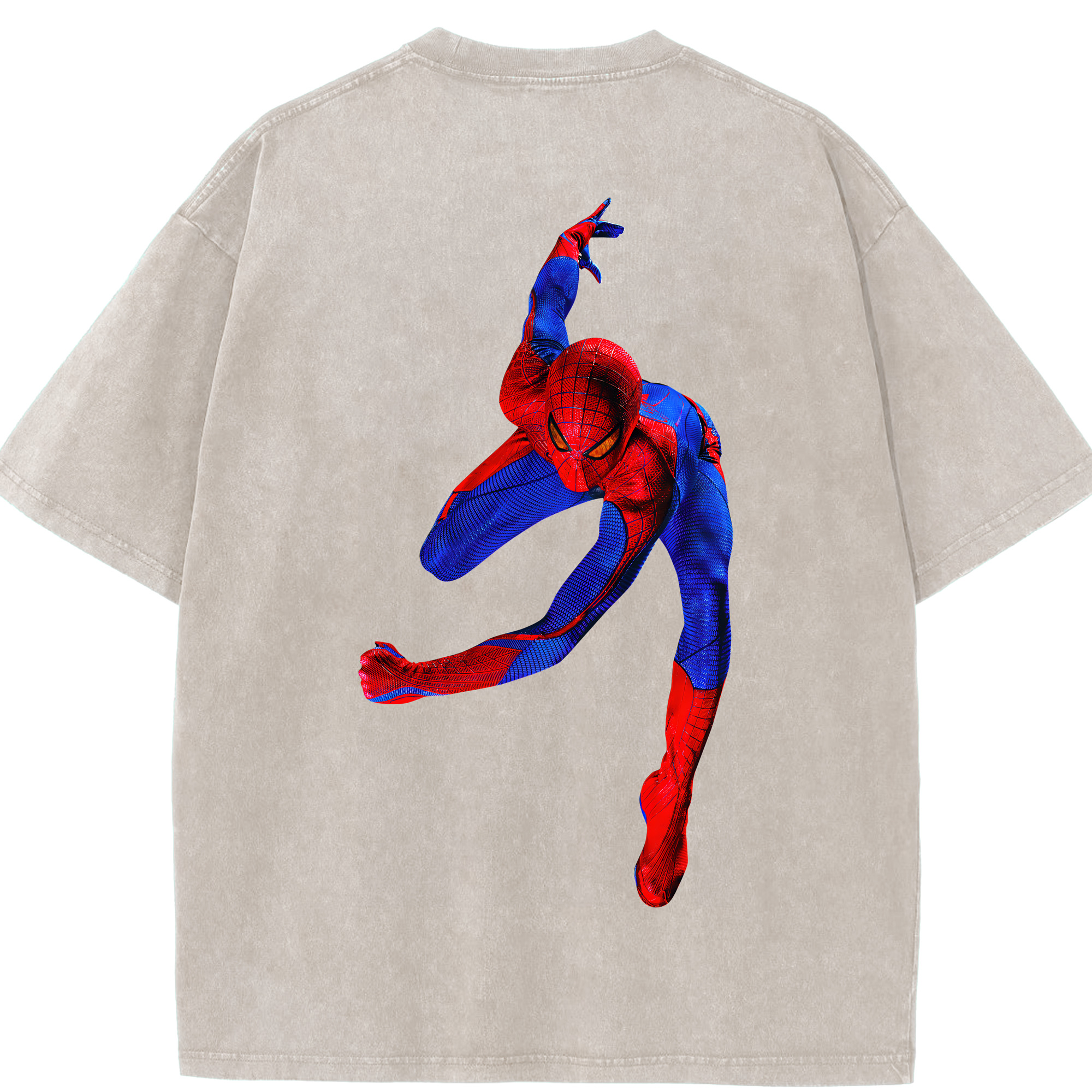 （画像用） Spider Man スパイダーマン 綿100% ヴィンテージ風 半袖Tシャツ（背面プリント）