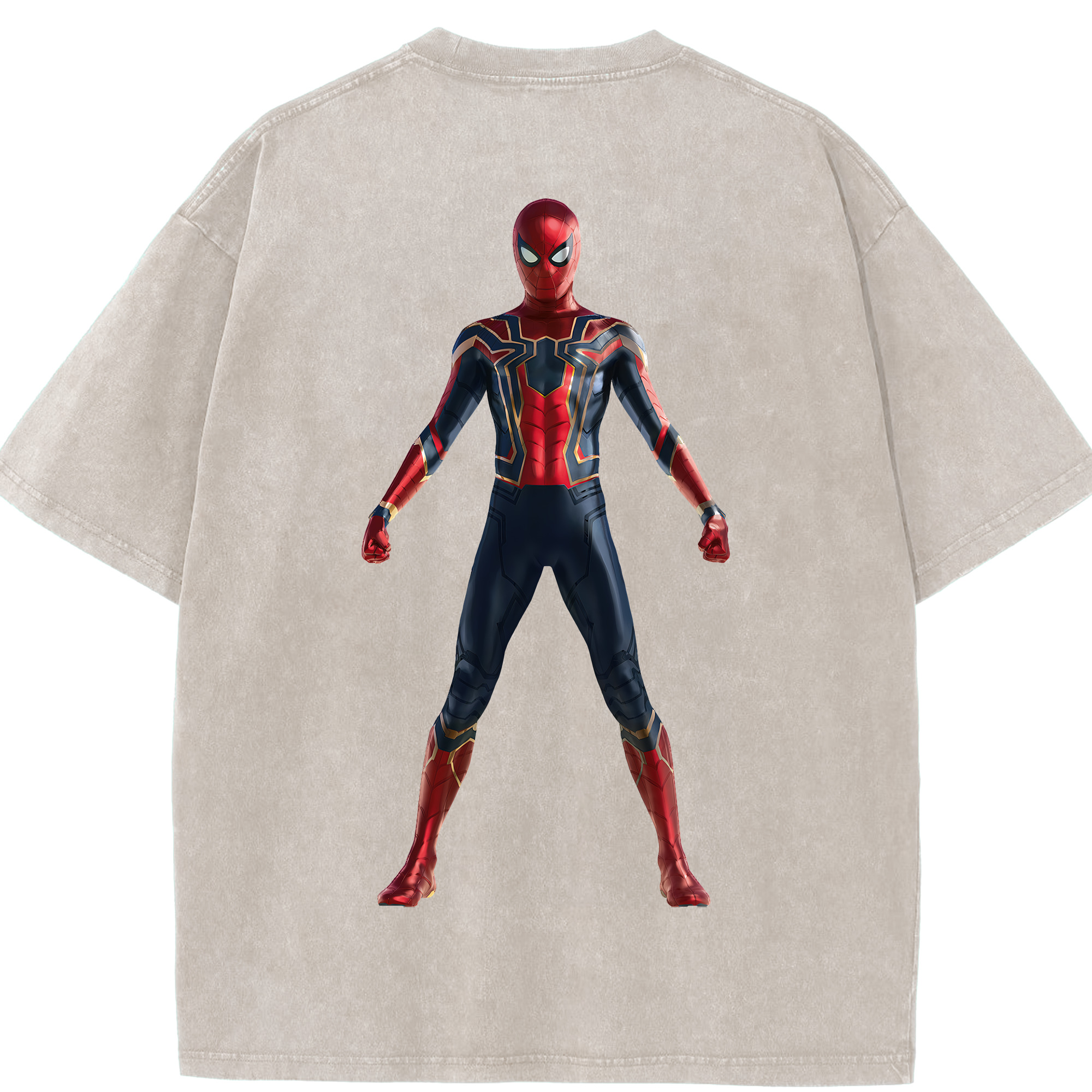 （画像用） Spider Man スパイダーマン 綿100% ヴィンテージ風 半袖Tシャツ（背面プリント）