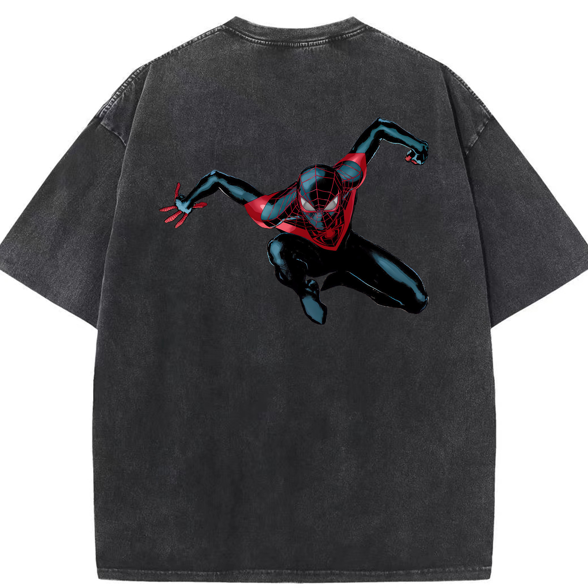 （画像用） Spider Man スパイダーマン 綿100% ヴィンテージ風 半袖Tシャツ（背面プリント）