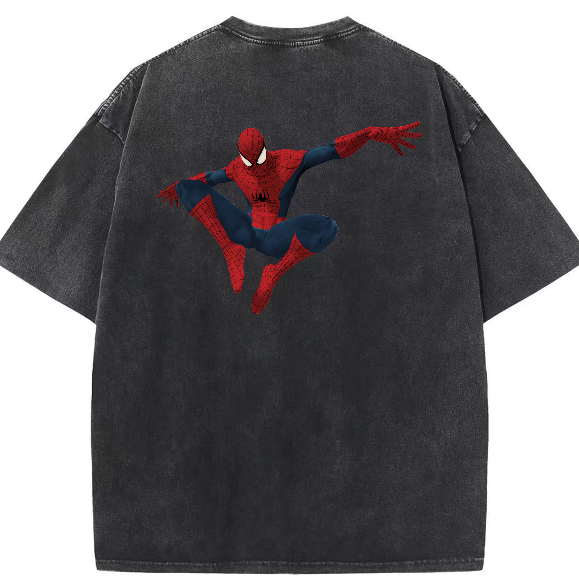 （画像用） Spider Man スパイダーマン 綿100% ヴィンテージ風 半袖Tシャツ（背面プリント）