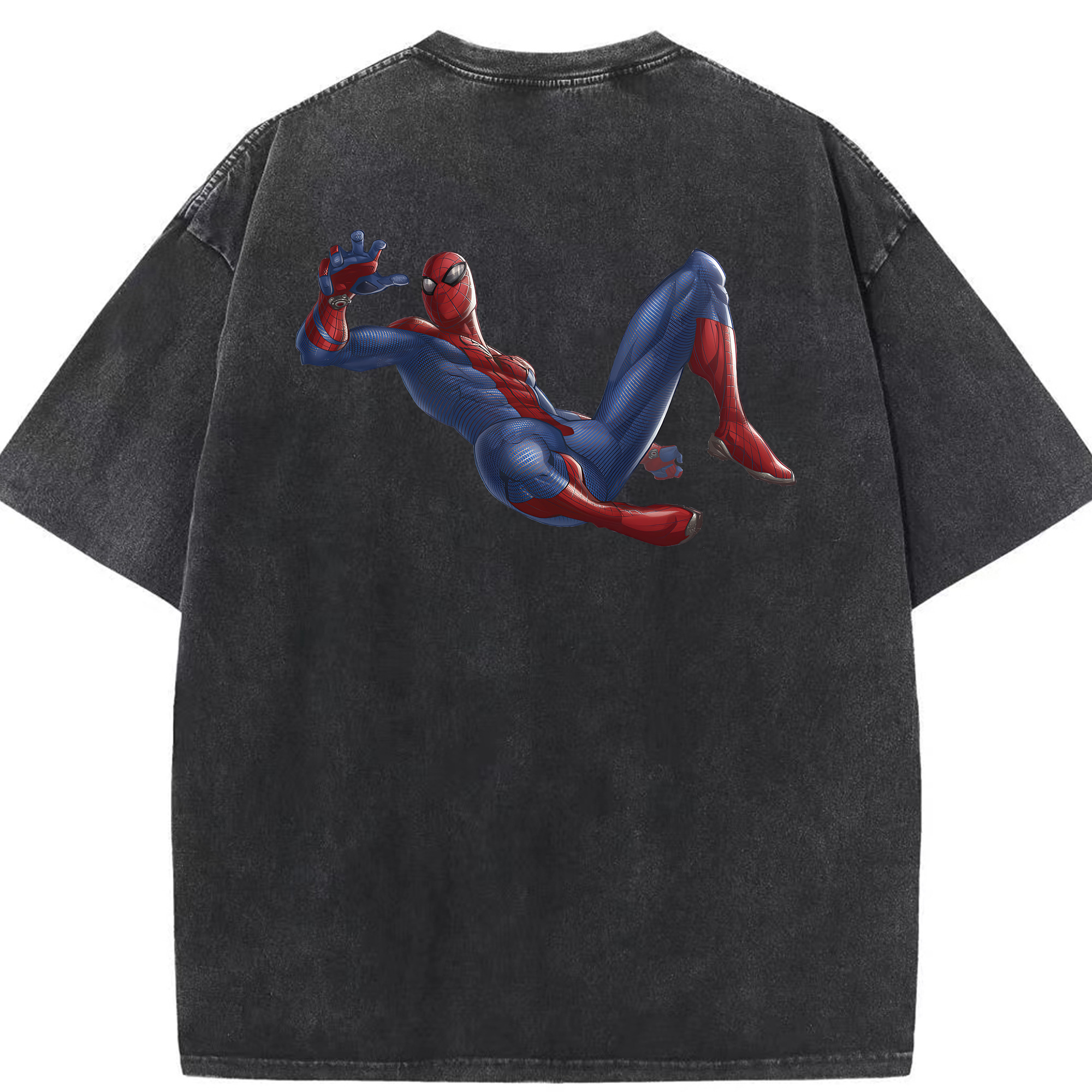 （画像用） Spider Man スパイダーマン 綿100% ヴィンテージ風 半袖Tシャツ（背面プリント）