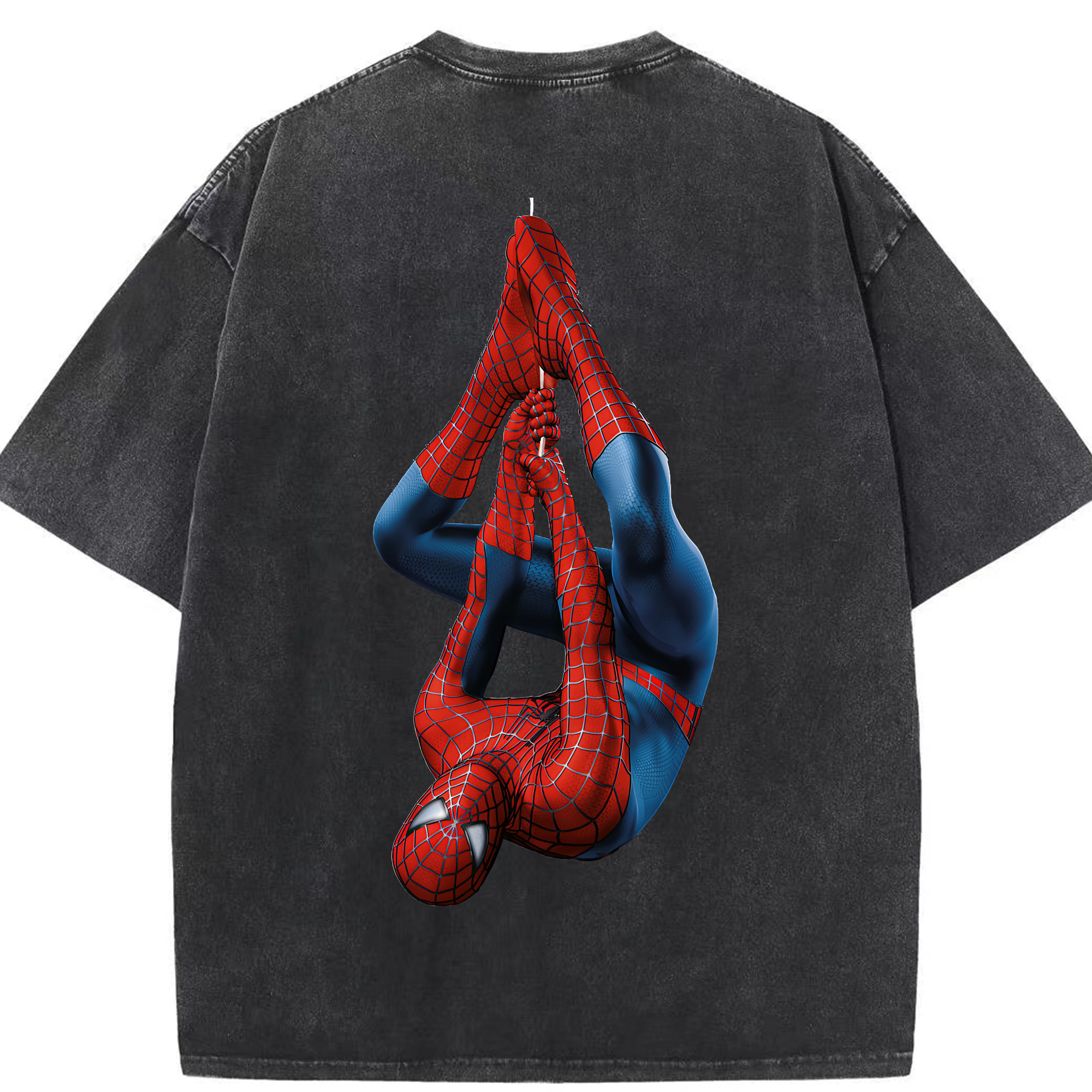 （画像用） Spider Man スパイダーマン 綿100% ヴィンテージ風 半袖Tシャツ（背面プリント）