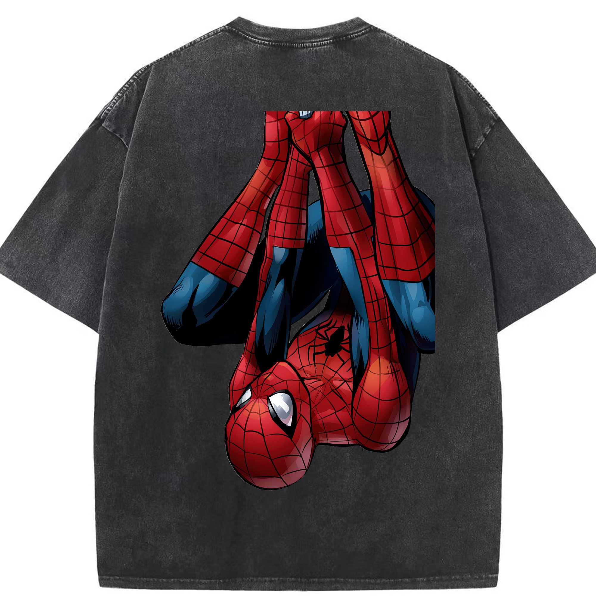 （画像用） Spider Man スパイダーマン 綿100% ヴィンテージ風 半袖Tシャツ（背面プリント）