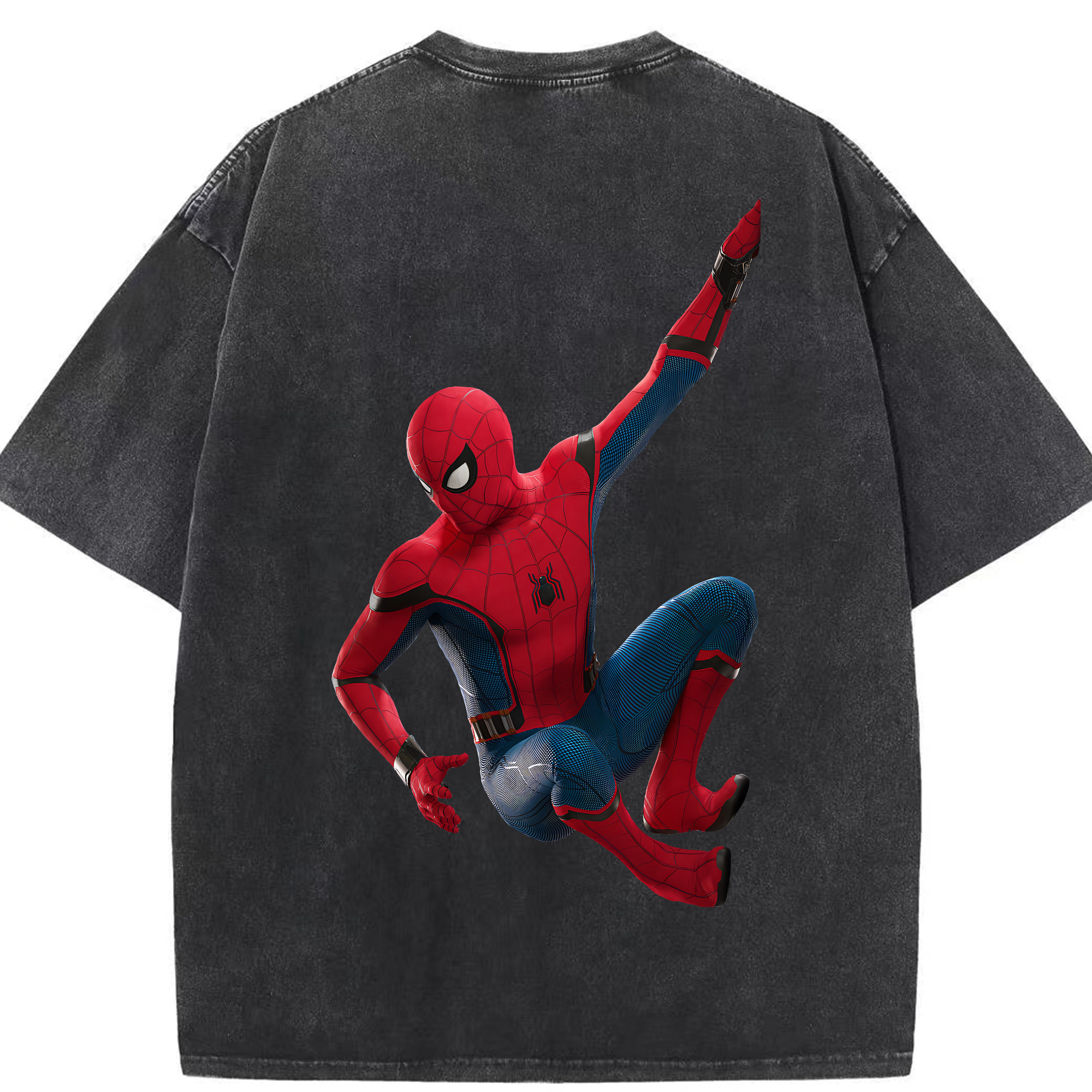 （画像用） Spider Man スパイダーマン 綿100% ヴィンテージ風 半袖Tシャツ（背面プリント）