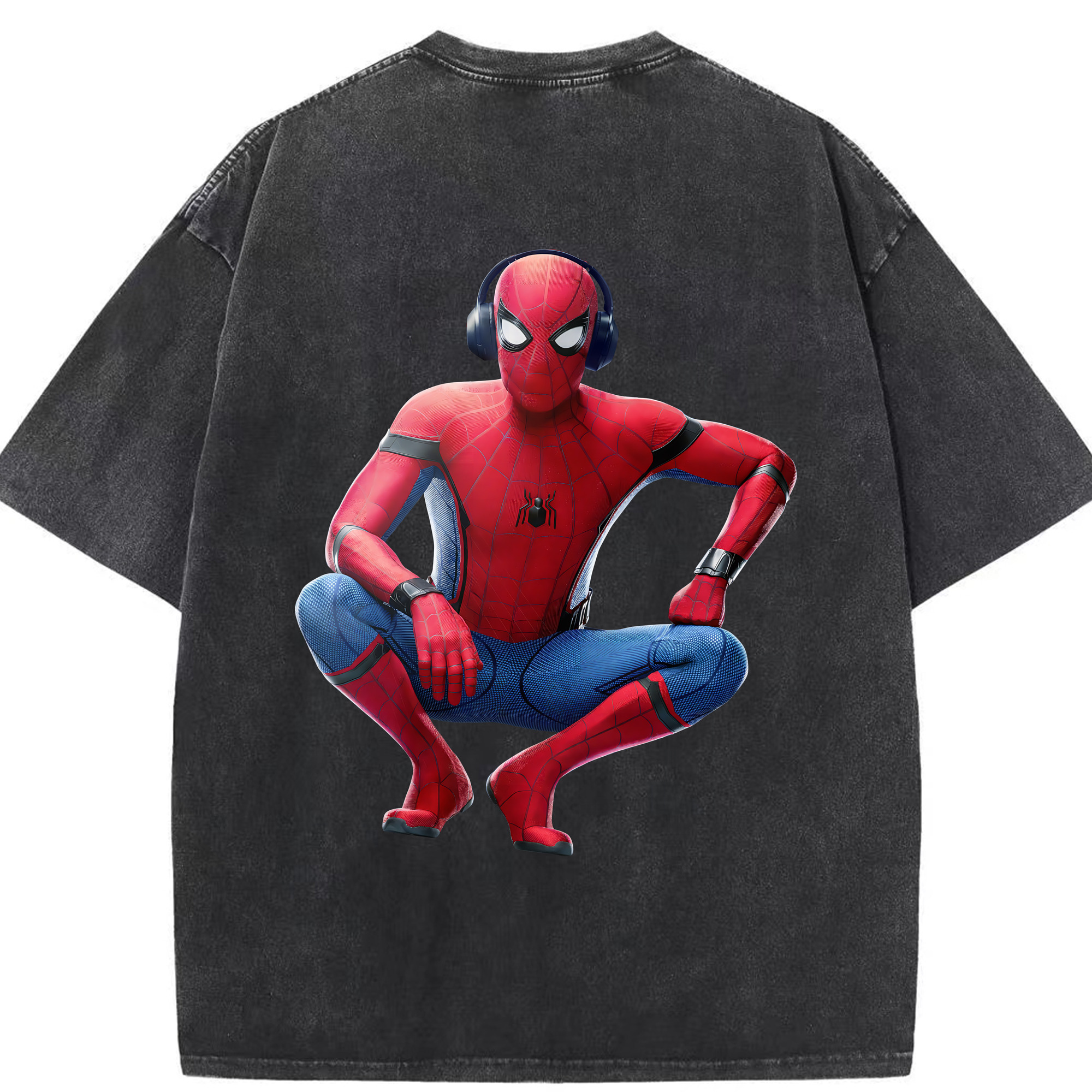 （画像用） Spider Man スパイダーマン 綿100% ヴィンテージ風 半袖Tシャツ（背面プリント）