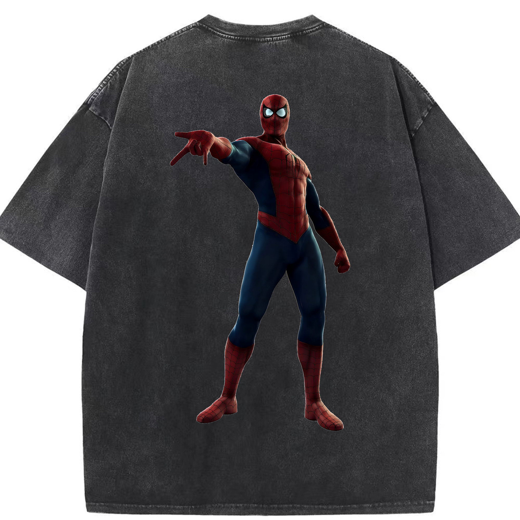 （画像用） Spider Man スパイダーマン 綿100% ヴィンテージ風 半袖Tシャツ（背面プリント）