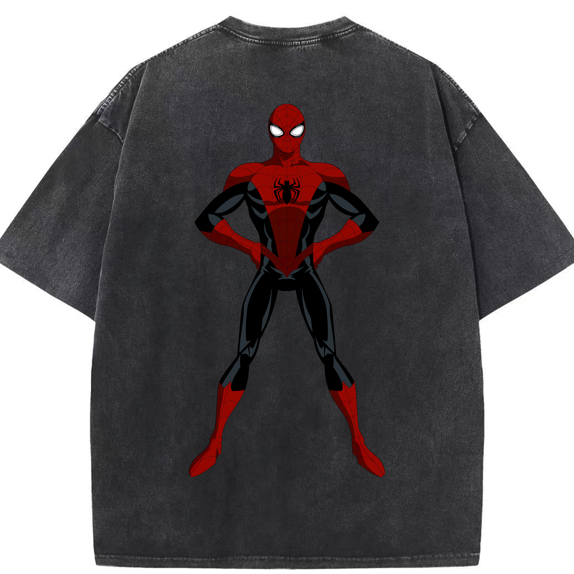 （画像用） Spider Man スパイダーマン 綿100% ヴィンテージ風 半袖Tシャツ（背面プリント）