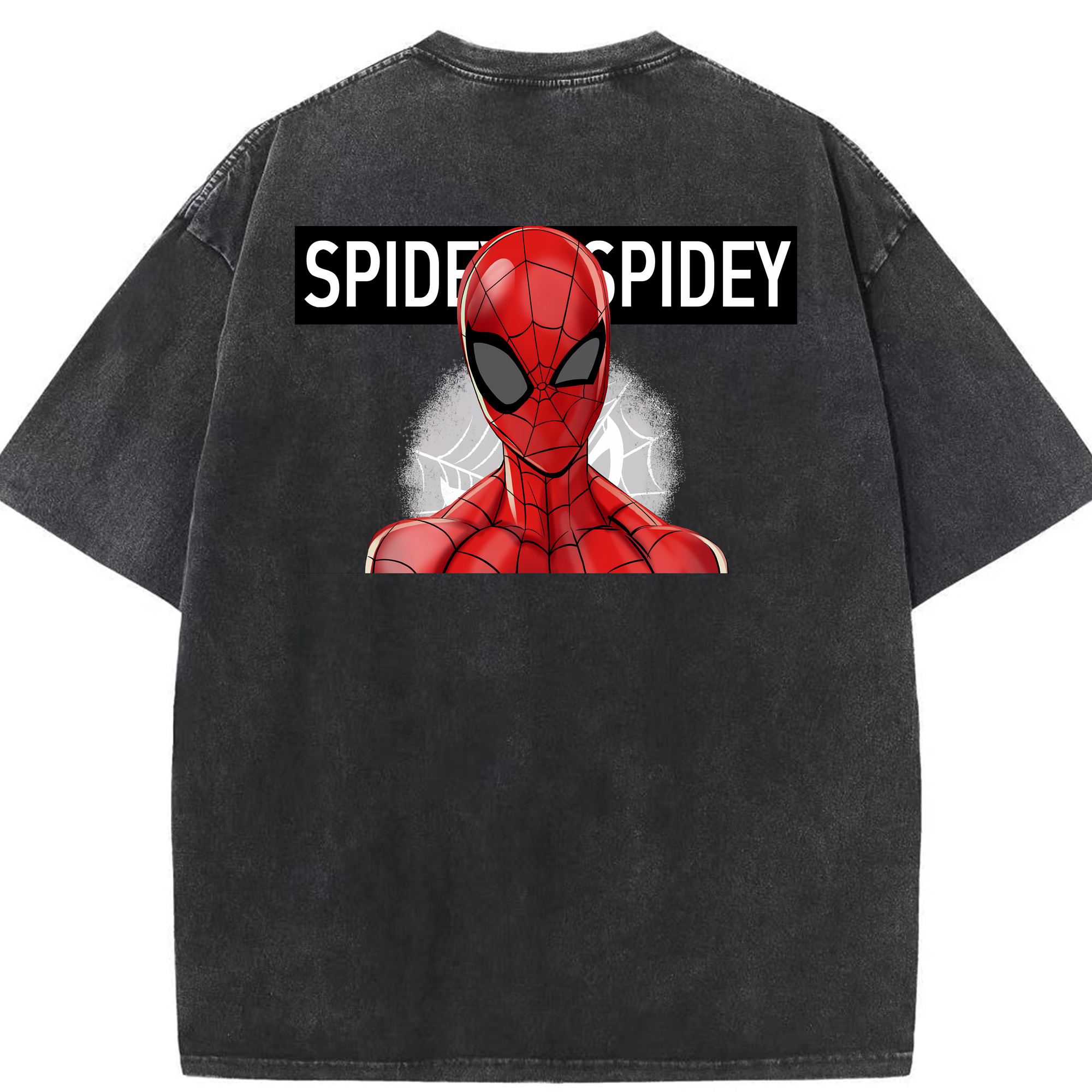 （画像用） Spider Man スパイダーマン 綿100% ヴィンテージ風 半袖Tシャツ（背面プリント）