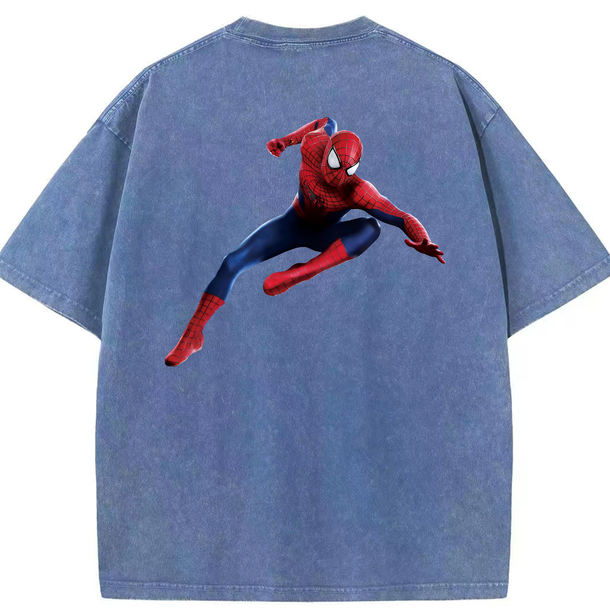（画像用） Spider Man スパイダーマン 綿100% ヴィンテージ風 半袖Tシャツ（背面プリント）