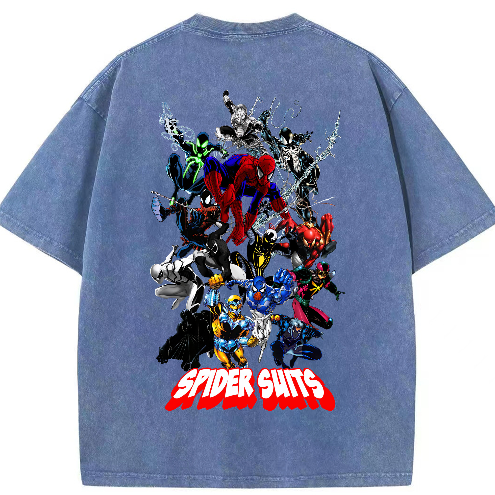 （画像用） Spider Man スパイダーマン 綿100% ヴィンテージ風 半袖Tシャツ（背面プリント）