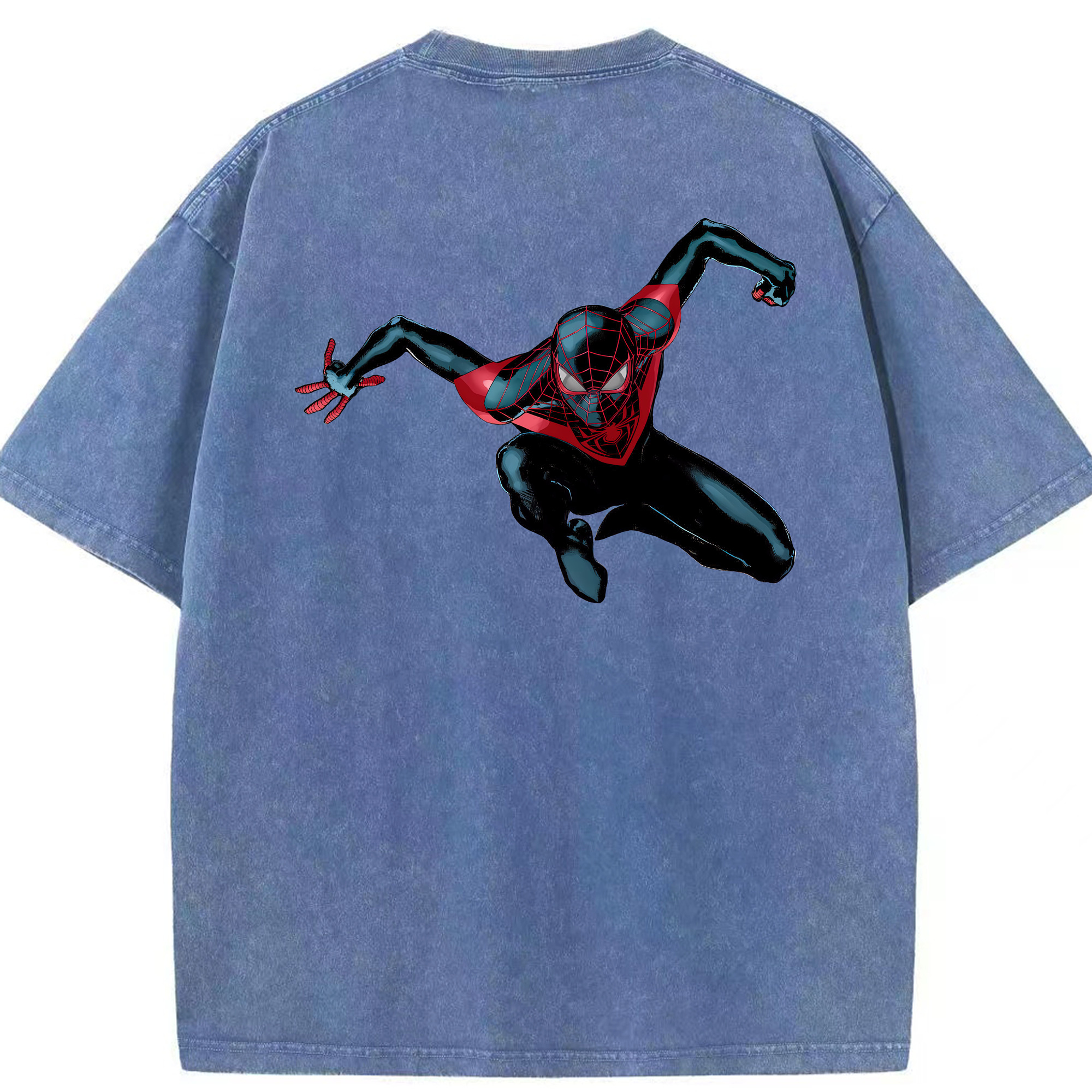 （画像用） Spider Man スパイダーマン 綿100% ヴィンテージ風 半袖Tシャツ（背面プリント）