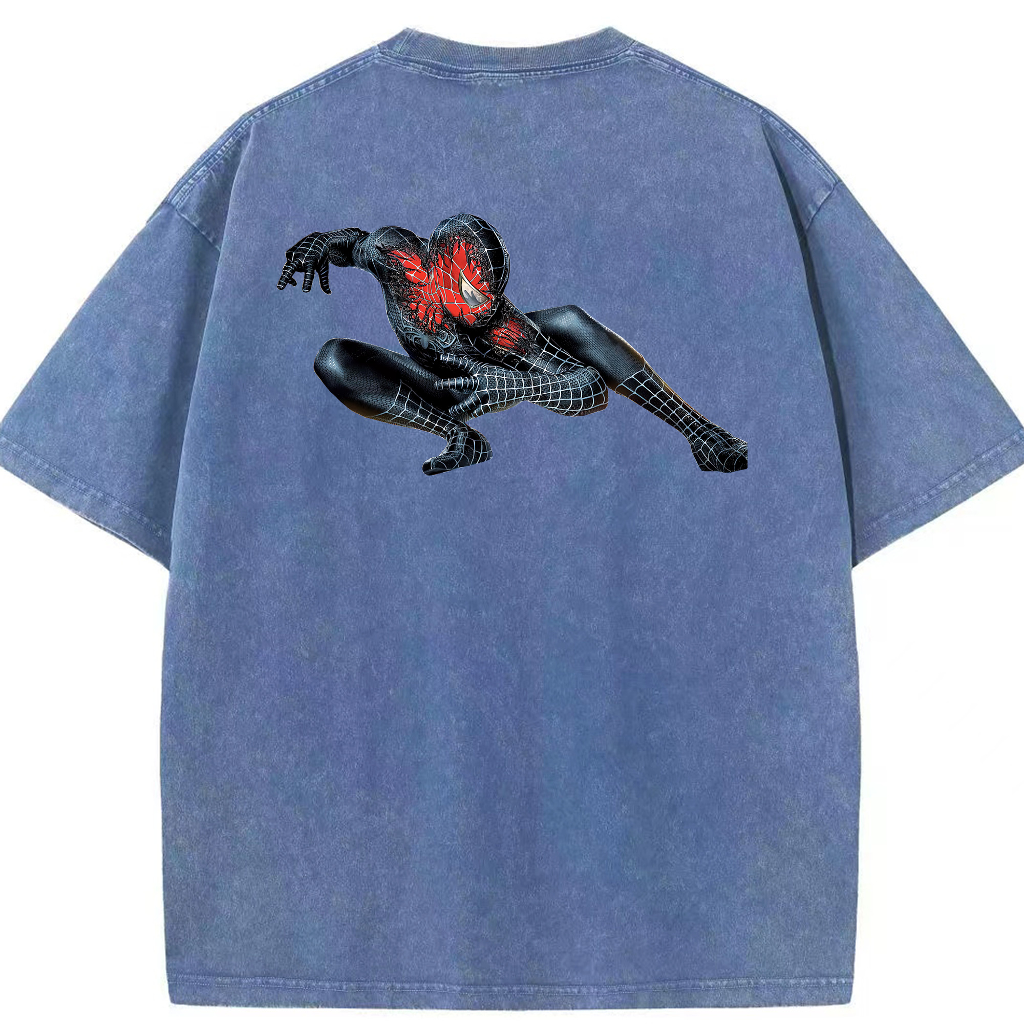 （画像用） Spider Man スパイダーマン 綿100% ヴィンテージ風 半袖Tシャツ（背面プリント）