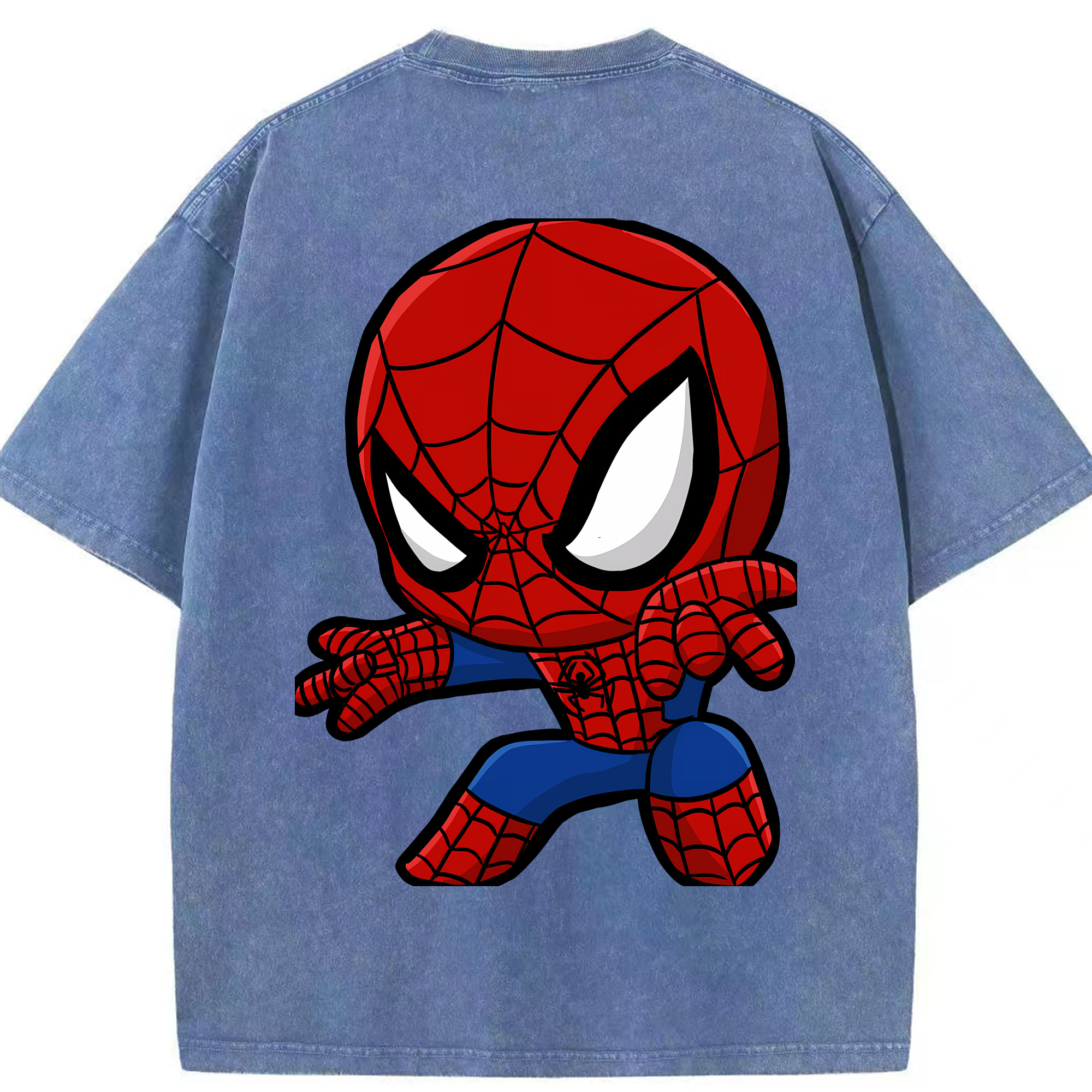 （画像用） Spider Man スパイダーマン 綿100% ヴィンテージ風 半袖Tシャツ（背面プリント）