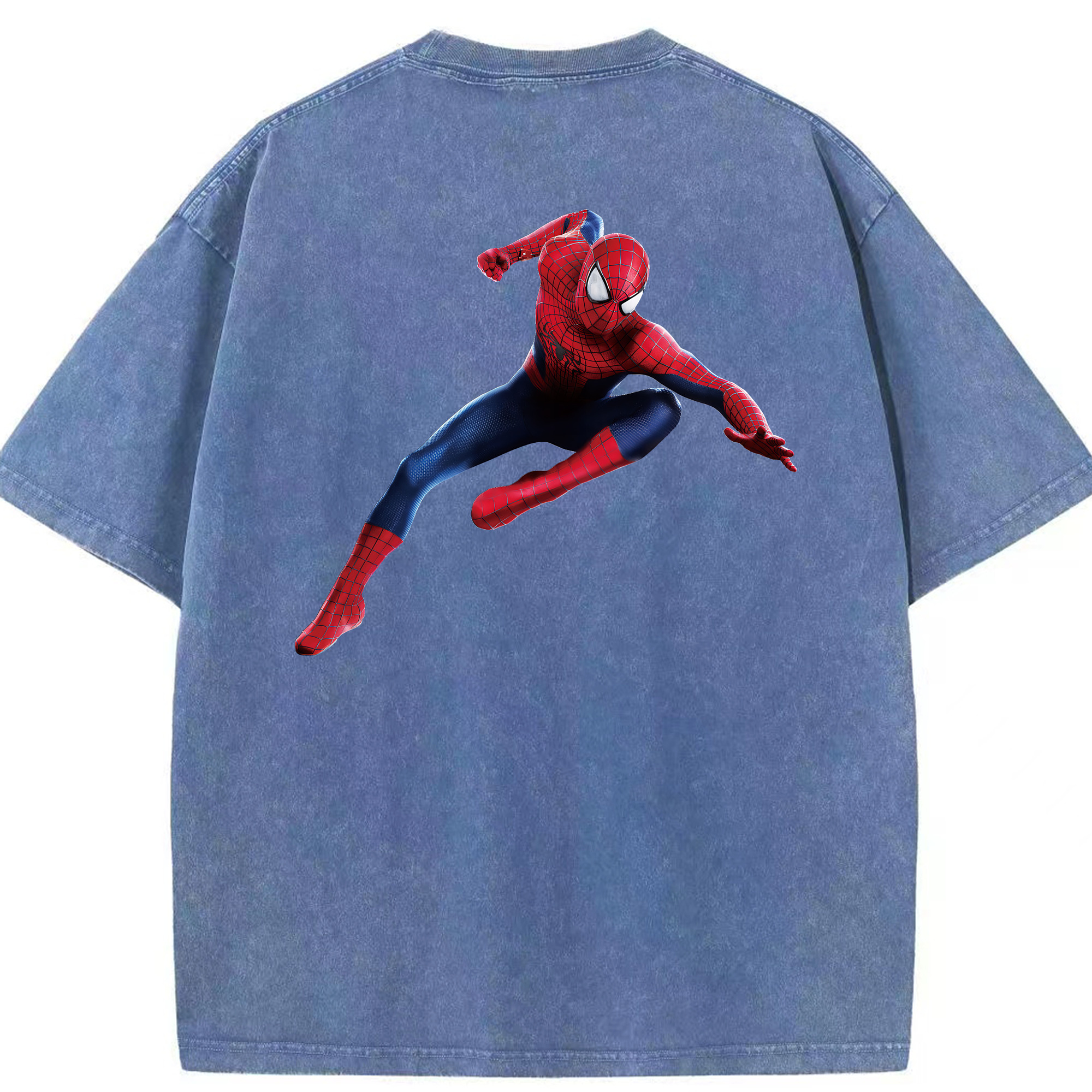 （画像用） Spider Man スパイダーマン 綿100% ヴィンテージ風 半袖Tシャツ（背面プリント）