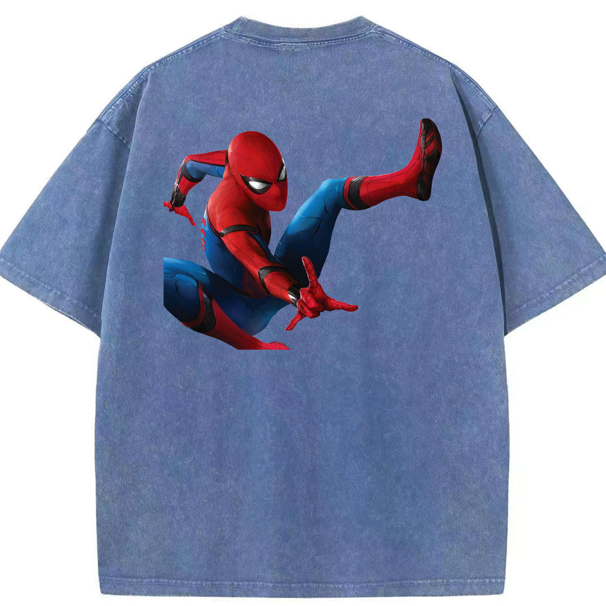 （画像用） Spider Man スパイダーマン 綿100% ヴィンテージ風 半袖Tシャツ（背面プリント）