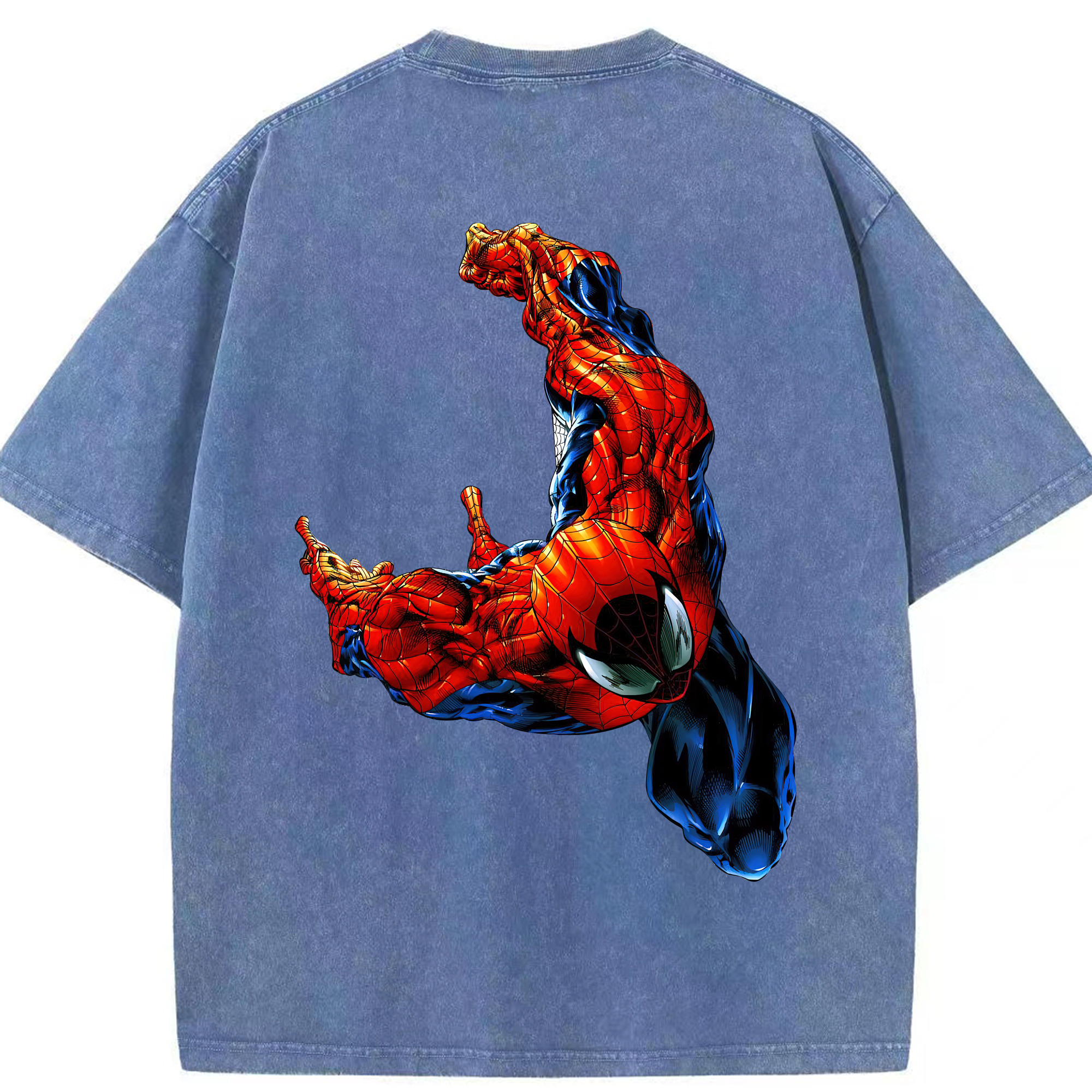（画像用） Spider Man スパイダーマン 綿100% ヴィンテージ風 半袖Tシャツ（背面プリント）