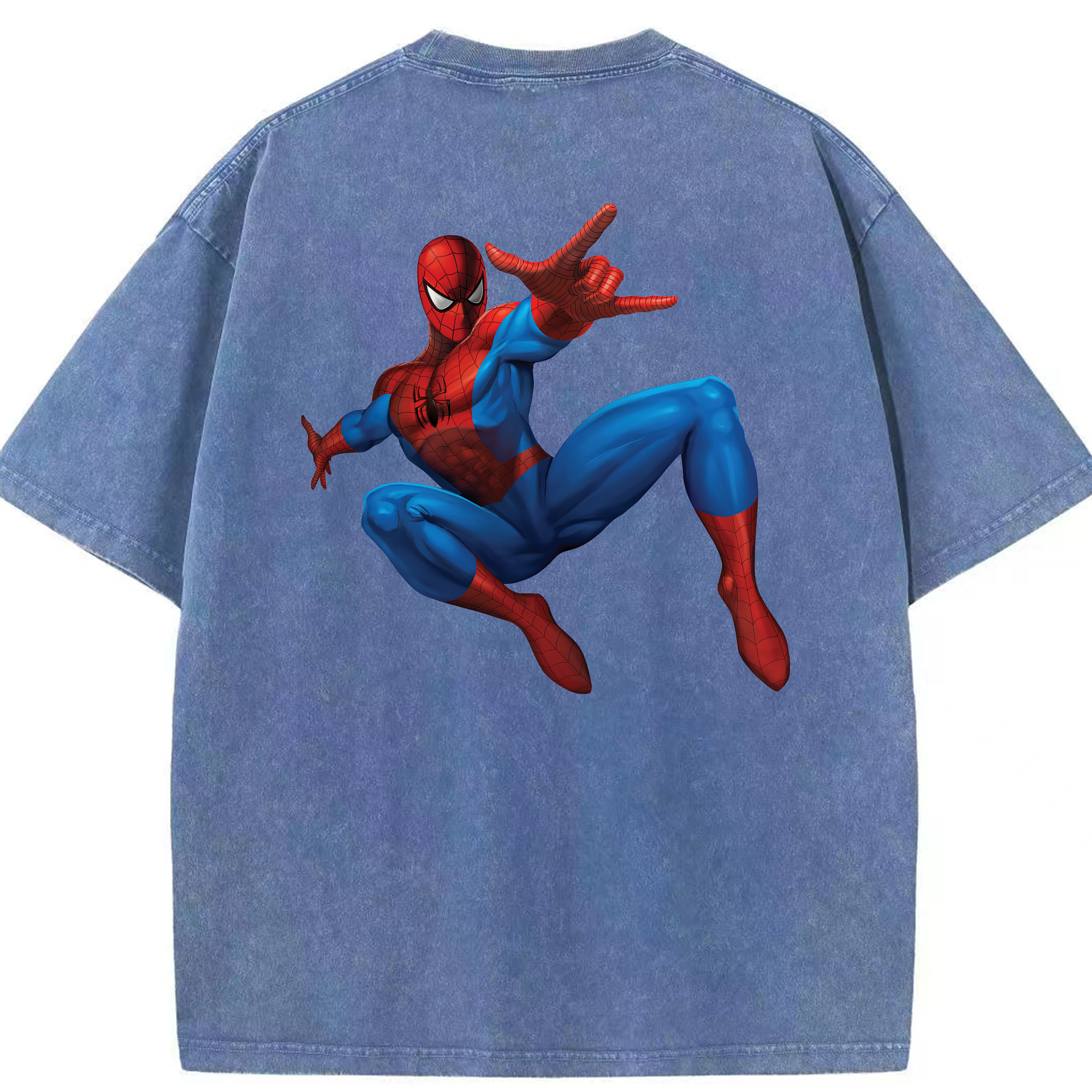 （画像用） Spider Man スパイダーマン 綿100% ヴィンテージ風 半袖Tシャツ（背面プリント）