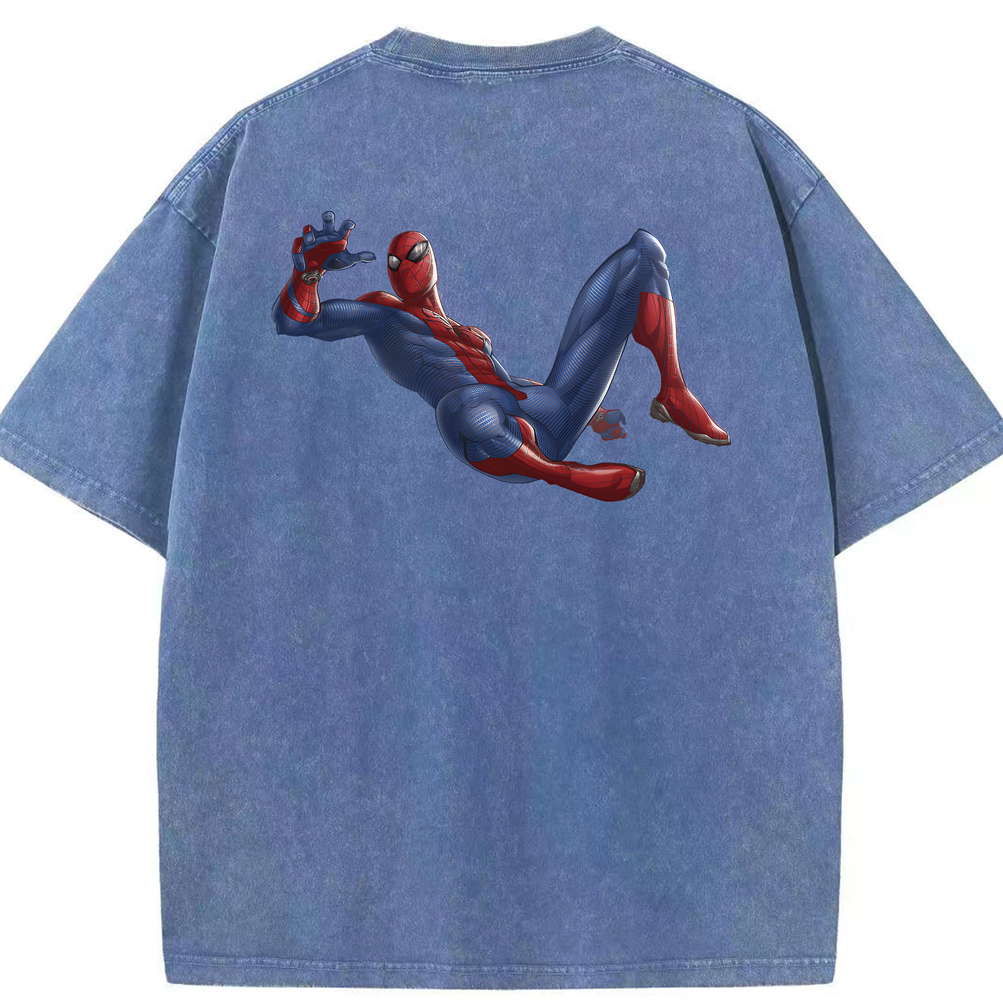 （画像用） Spider Man スパイダーマン 綿100% ヴィンテージ風 半袖Tシャツ（背面プリント）