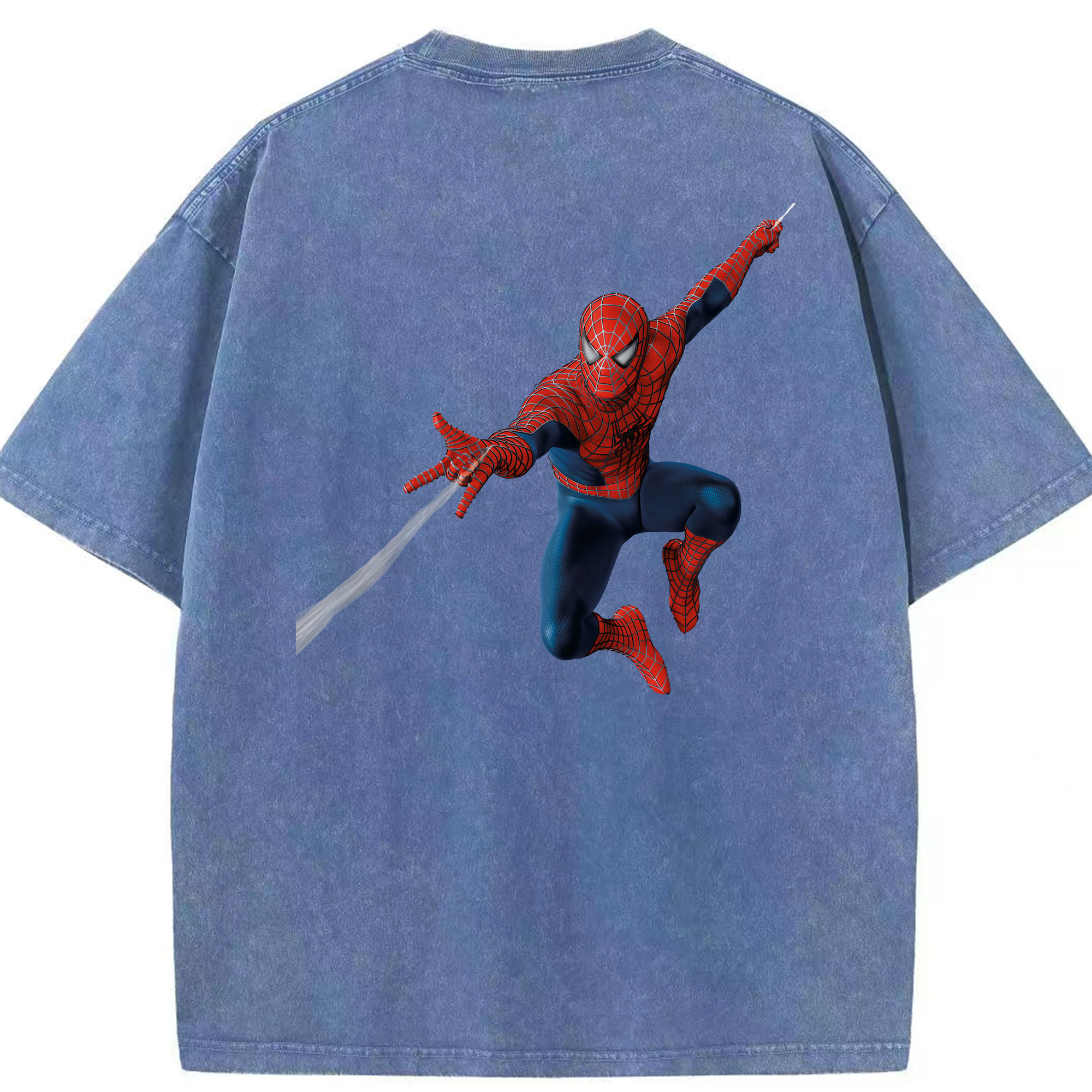 （画像用） Spider Man スパイダーマン 綿100% ヴィンテージ風 半袖Tシャツ（背面プリント）