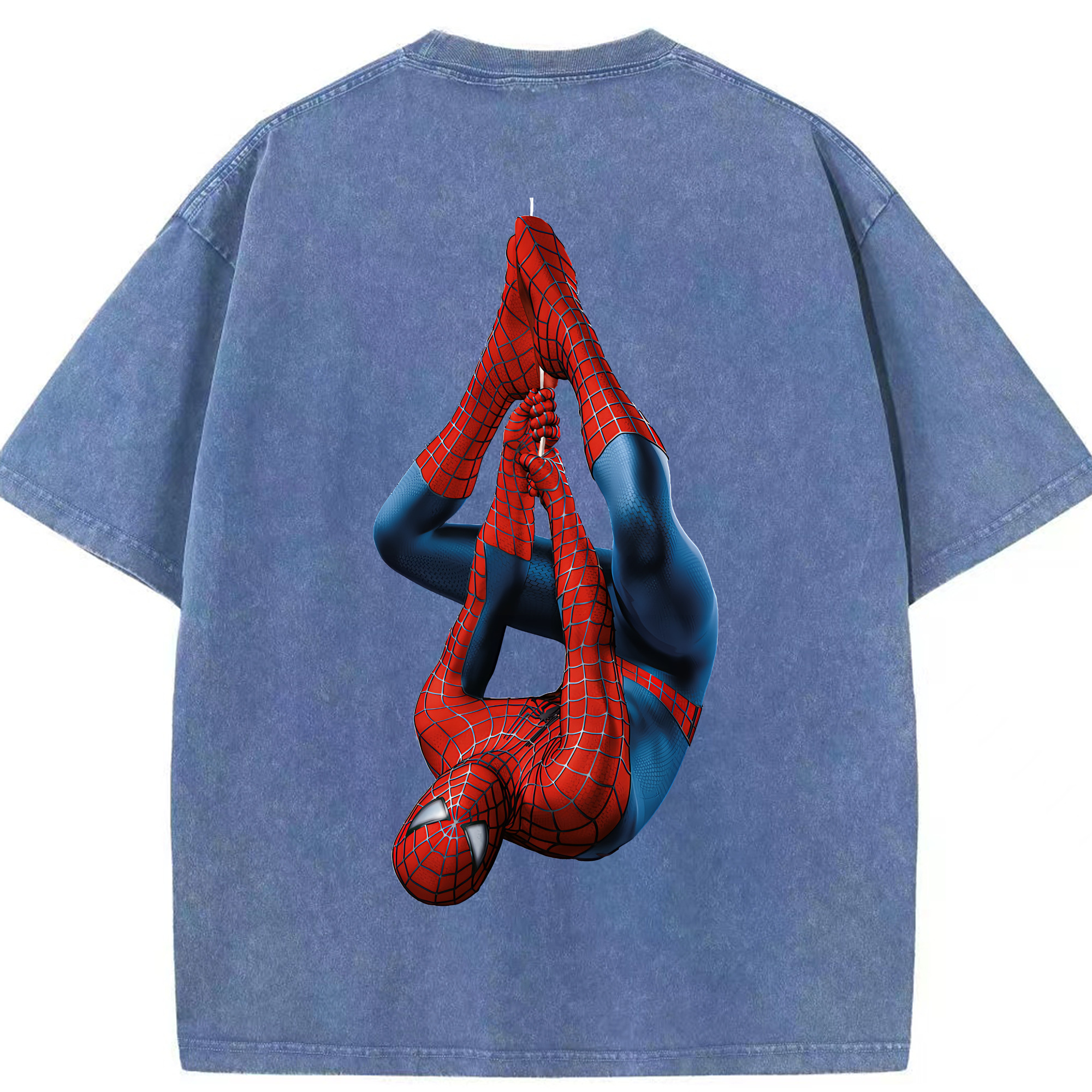 （画像用） Spider Man スパイダーマン 綿100% ヴィンテージ風 半袖Tシャツ（背面プリント）