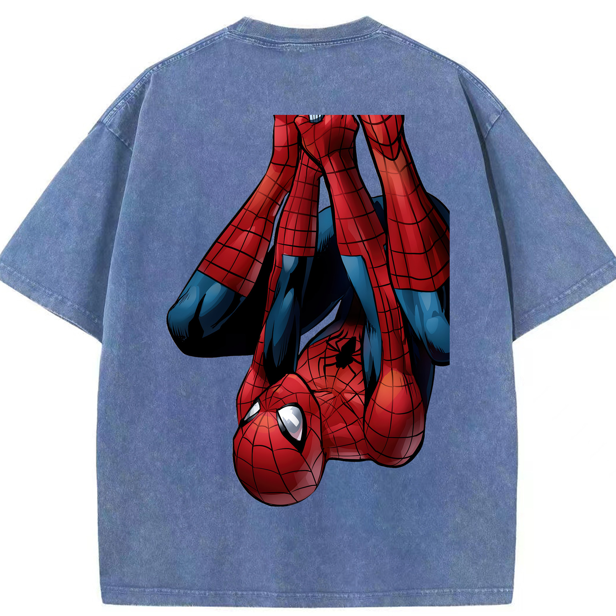 （画像用） Spider Man スパイダーマン 綿100% ヴィンテージ風 半袖Tシャツ（背面プリント）
