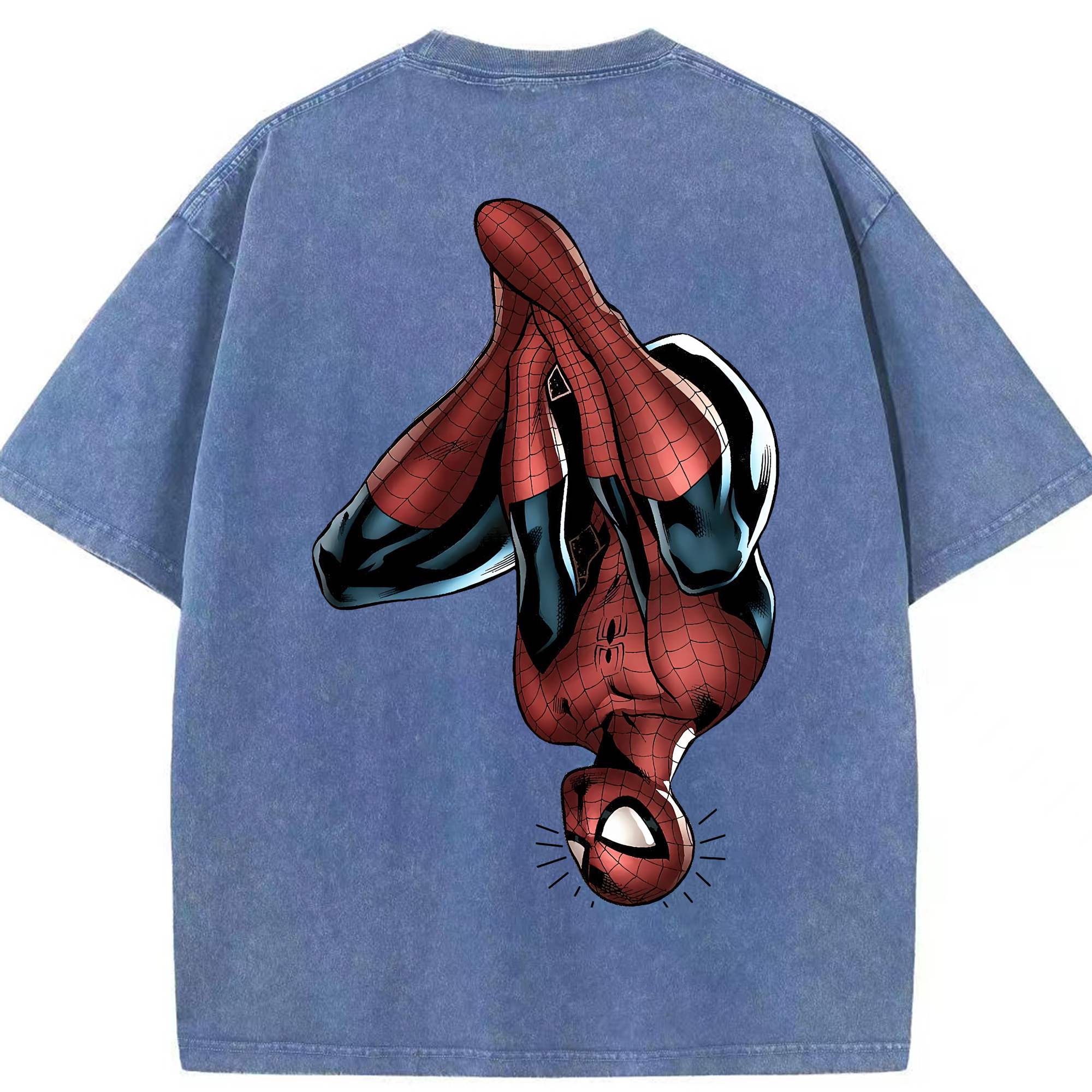 （画像用） Spider Man スパイダーマン 綿100% ヴィンテージ風 半袖Tシャツ（背面プリント）