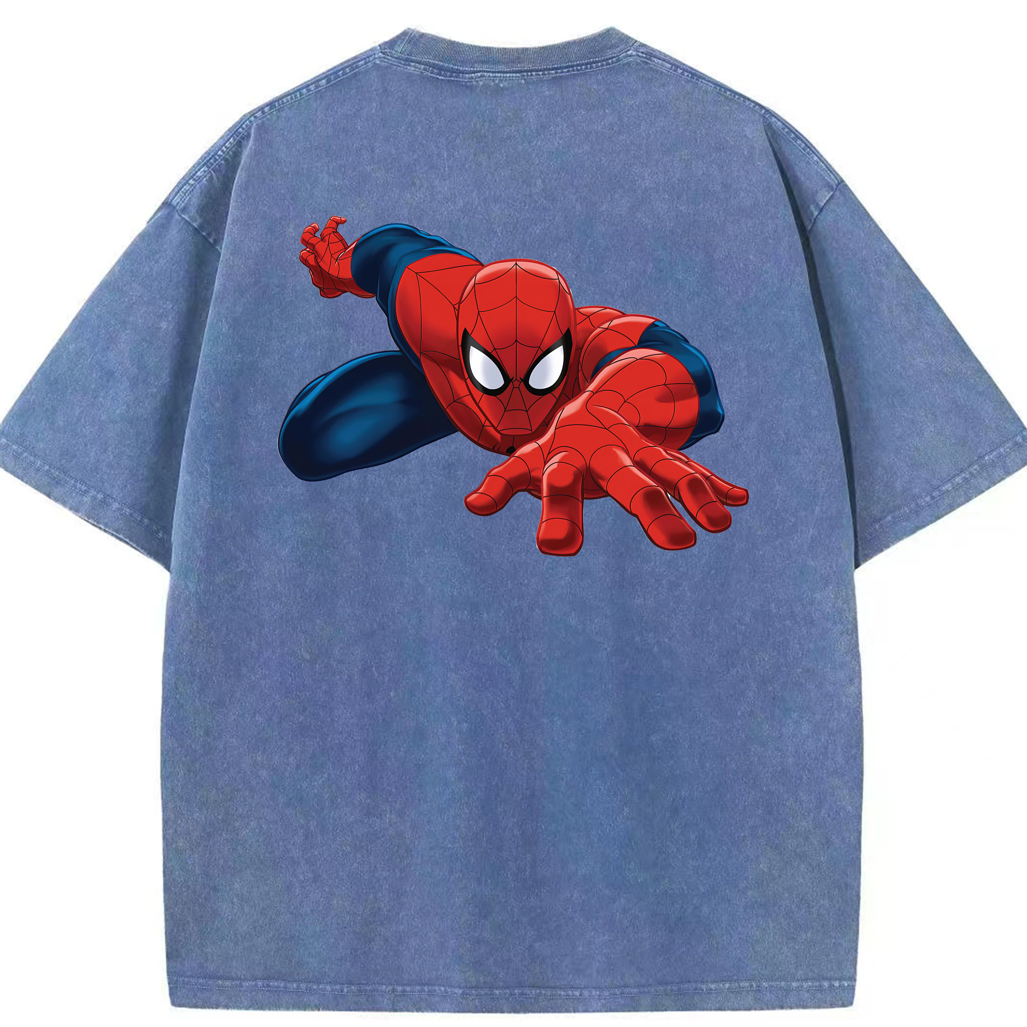 （画像用） Spider Man スパイダーマン 綿100% ヴィンテージ風 半袖Tシャツ（背面プリント）