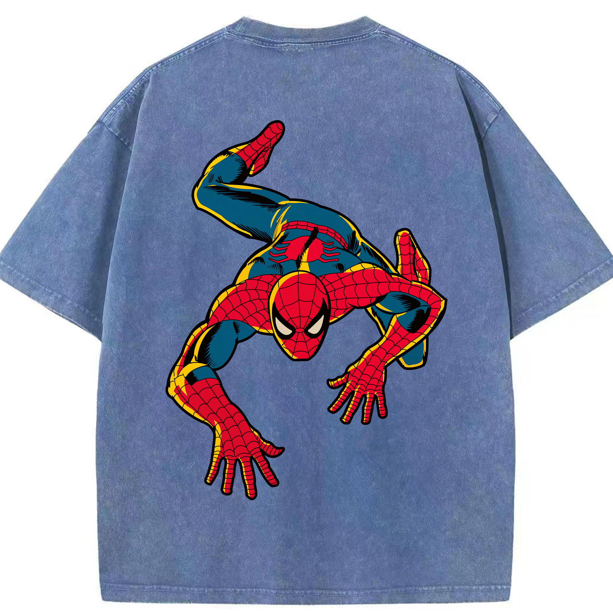 （画像用） Spider Man スパイダーマン 綿100% ヴィンテージ風 半袖Tシャツ（背面プリント）