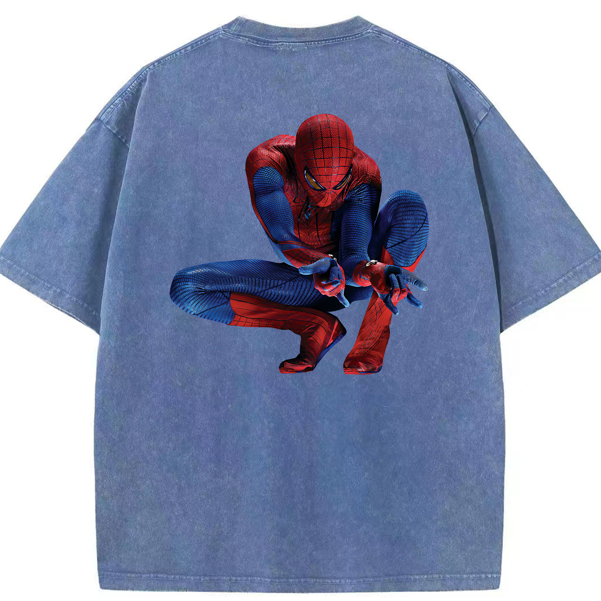 （画像用） Spider Man スパイダーマン 綿100% ヴィンテージ風 半袖Tシャツ（背面プリント）