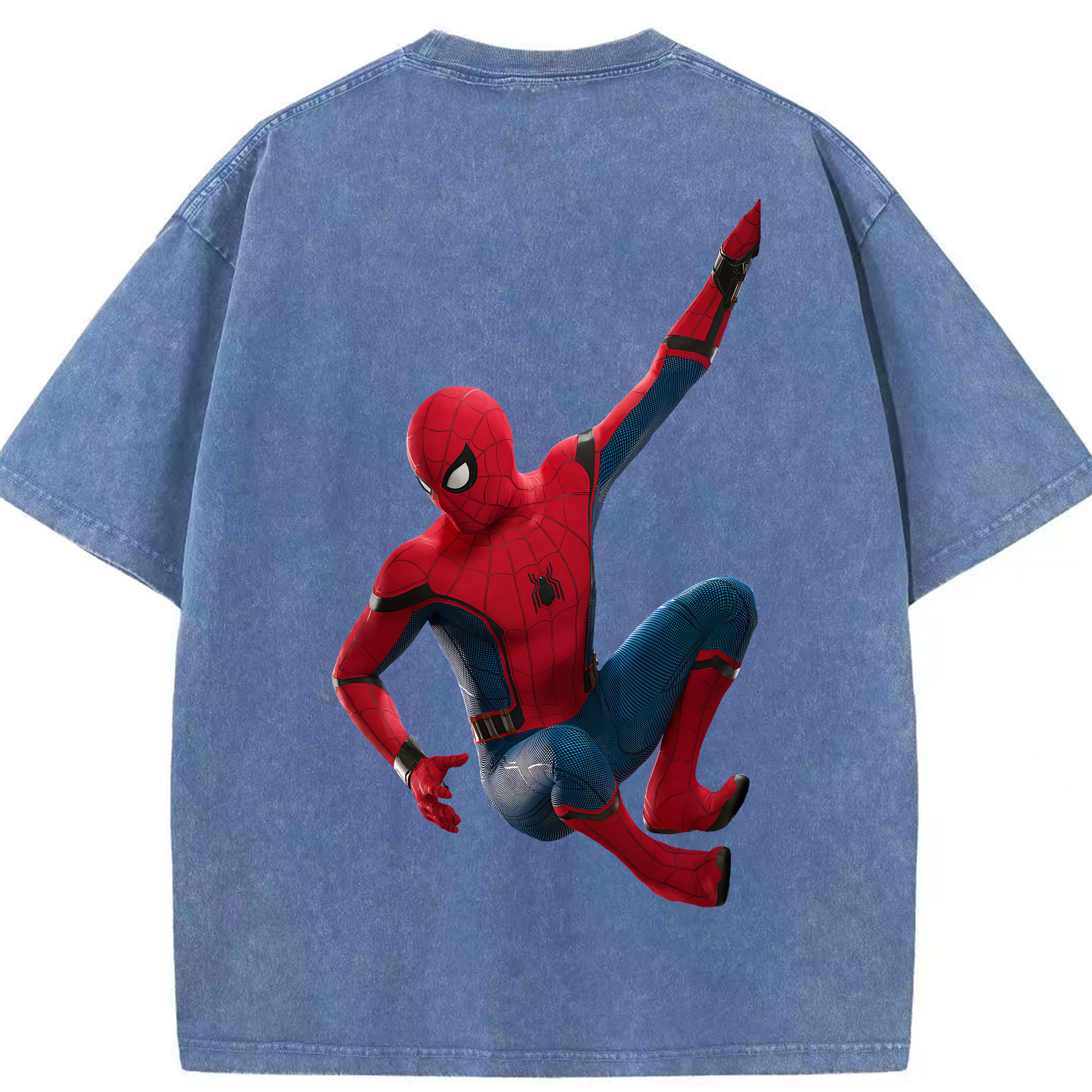 （画像用） Spider Man スパイダーマン 綿100% ヴィンテージ風 半袖Tシャツ（背面プリント）