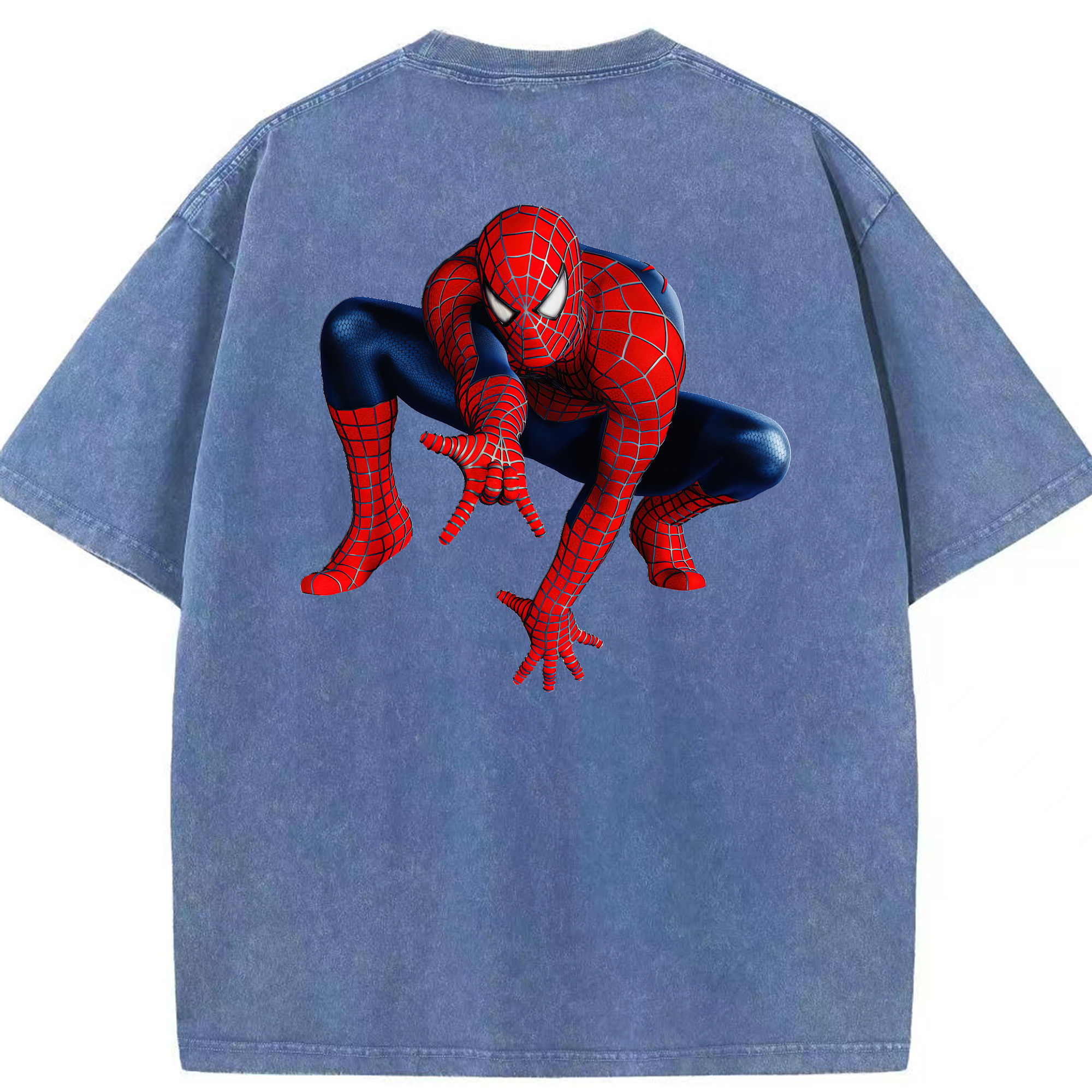 （画像用） Spider Man スパイダーマン 綿100% ヴィンテージ風 半袖Tシャツ（背面プリント）