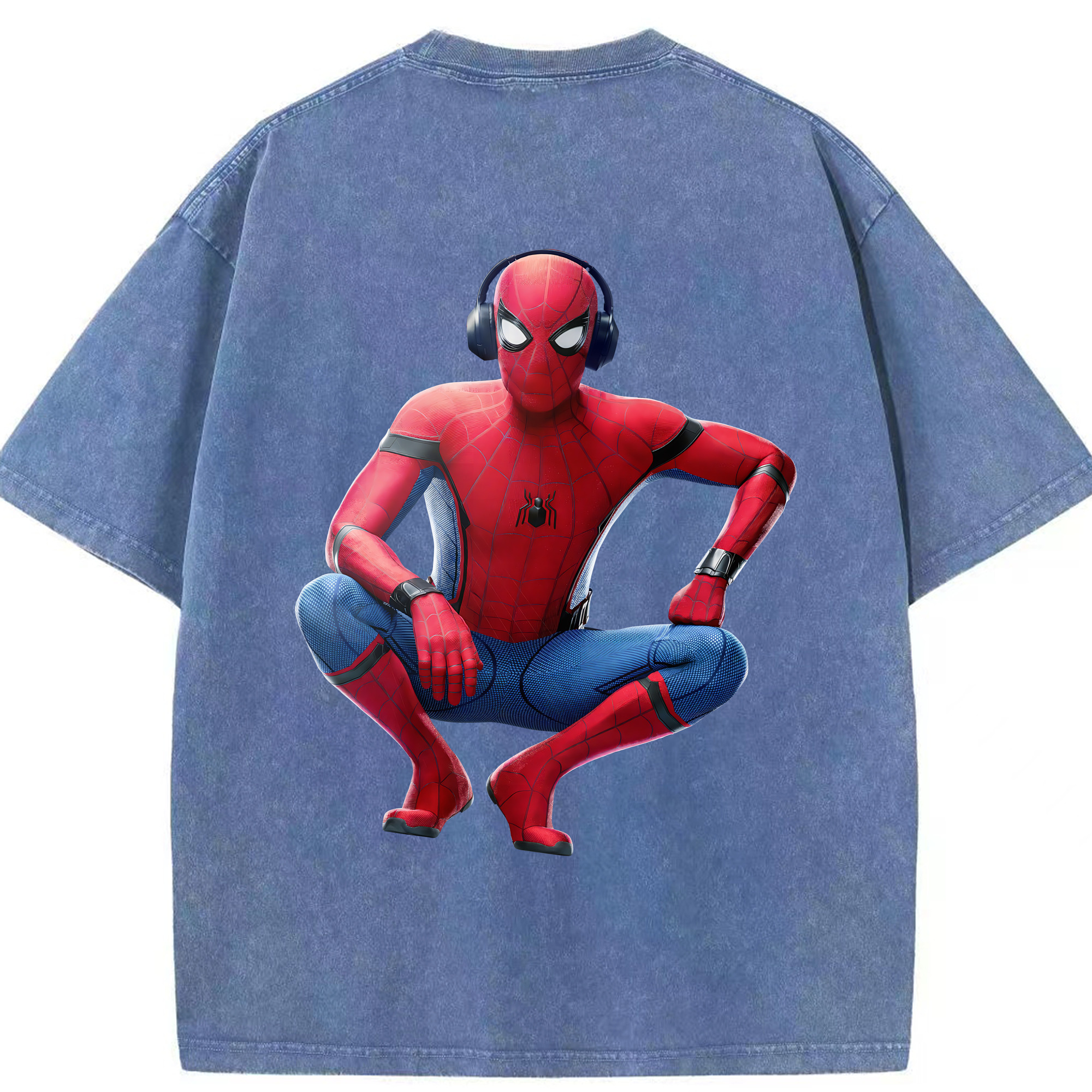 （画像用） Spider Man スパイダーマン 綿100% ヴィンテージ風 半袖Tシャツ（背面プリント）