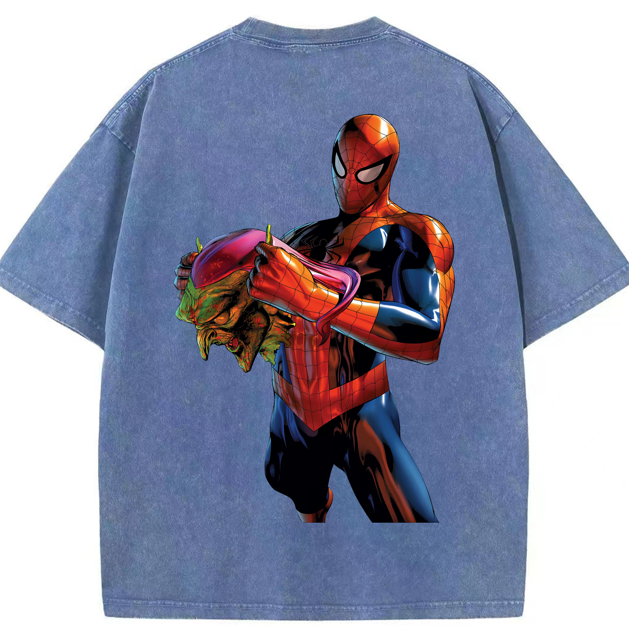 （画像用） Spider Man スパイダーマン 綿100% ヴィンテージ風 半袖Tシャツ（背面プリント）