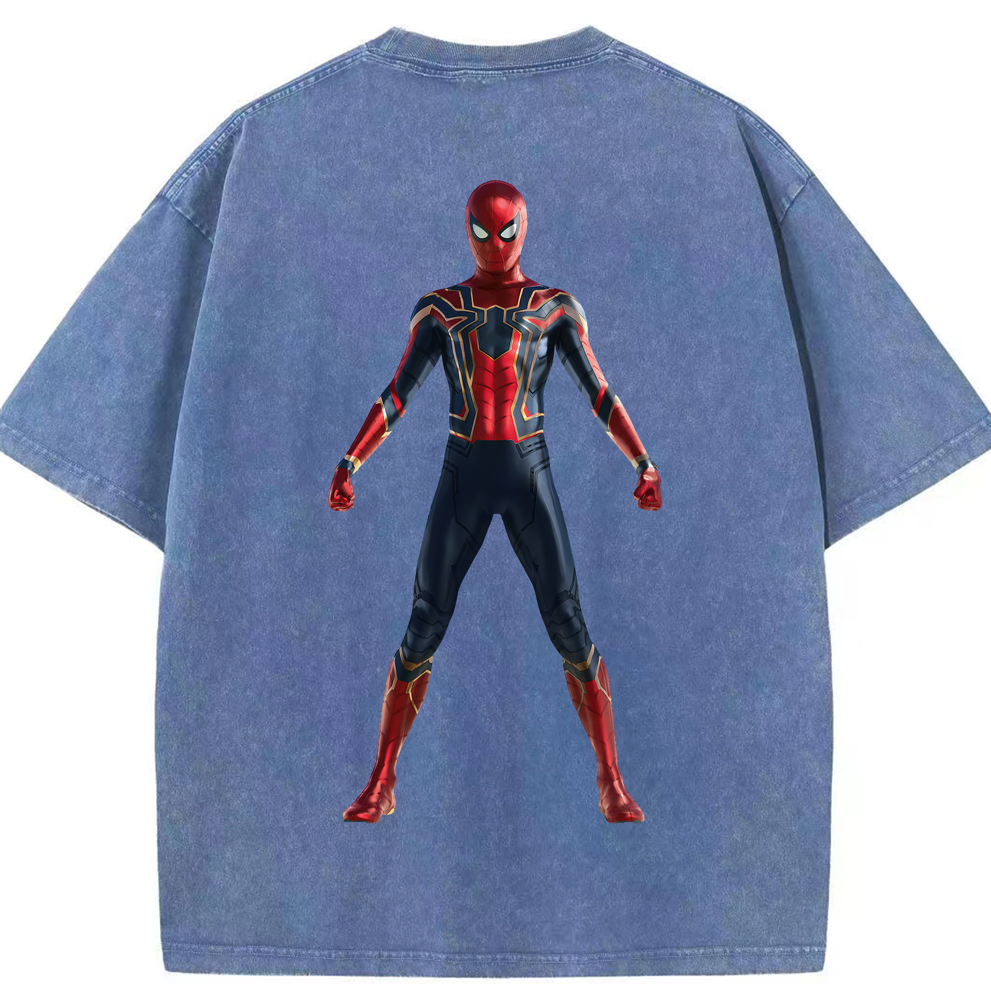 （画像用） Spider Man スパイダーマン 綿100% ヴィンテージ風 半袖Tシャツ（背面プリント）
