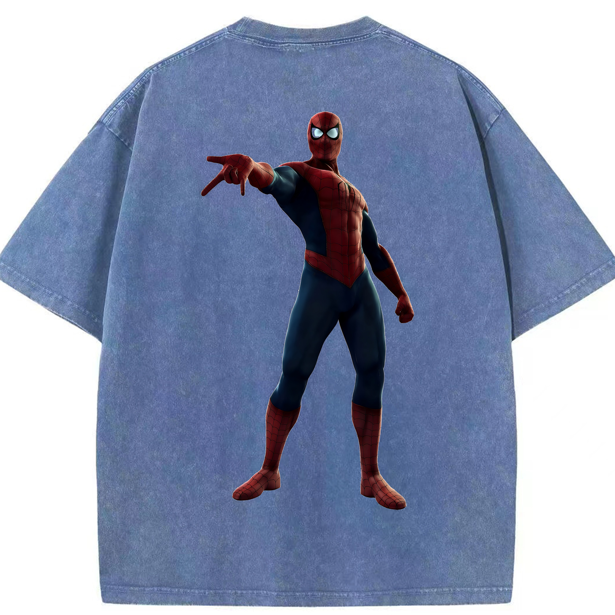（画像用） Spider Man スパイダーマン 綿100% ヴィンテージ風 半袖Tシャツ（背面プリント）