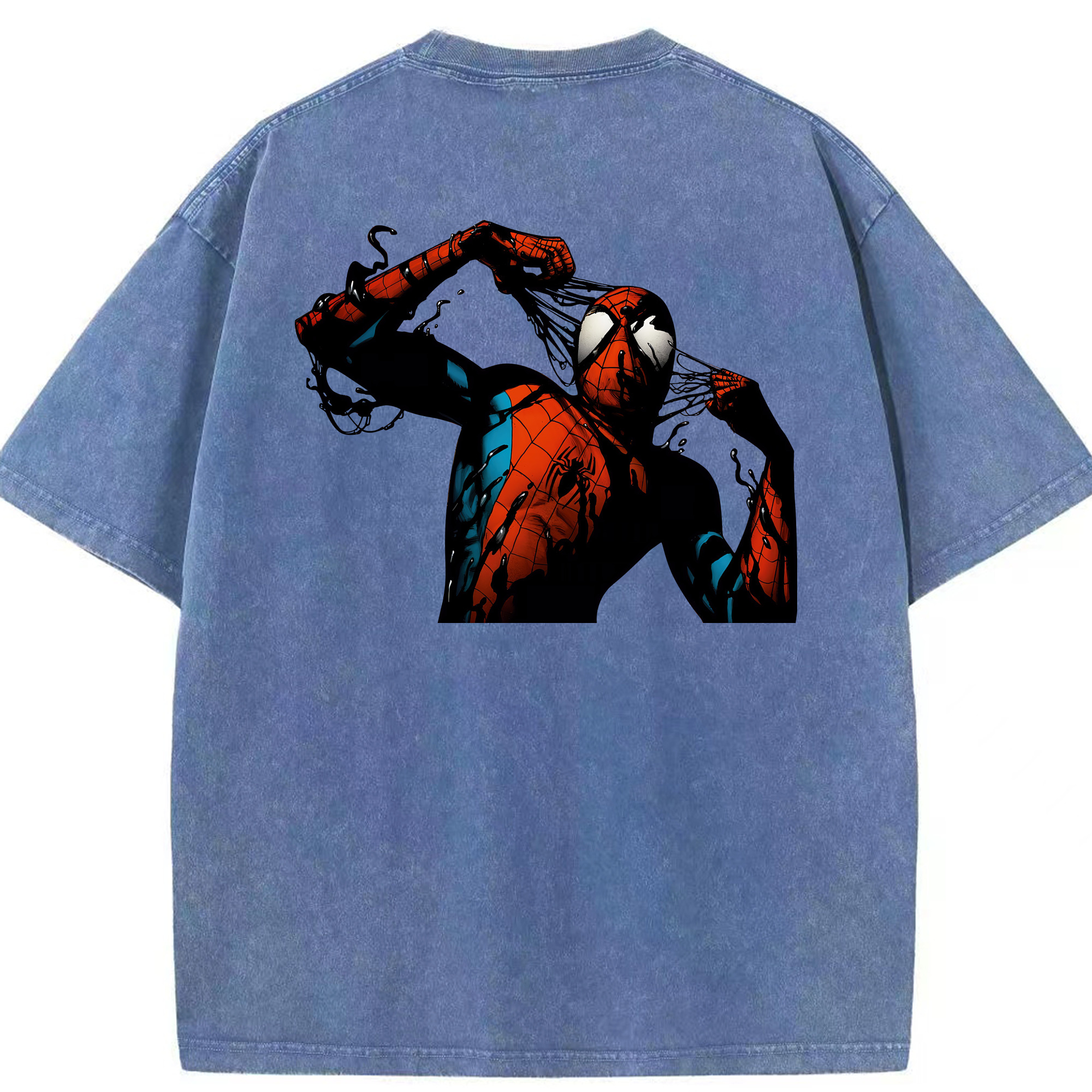 （画像用） Spider Man スパイダーマン 綿100% ヴィンテージ風 半袖Tシャツ（背面プリント）