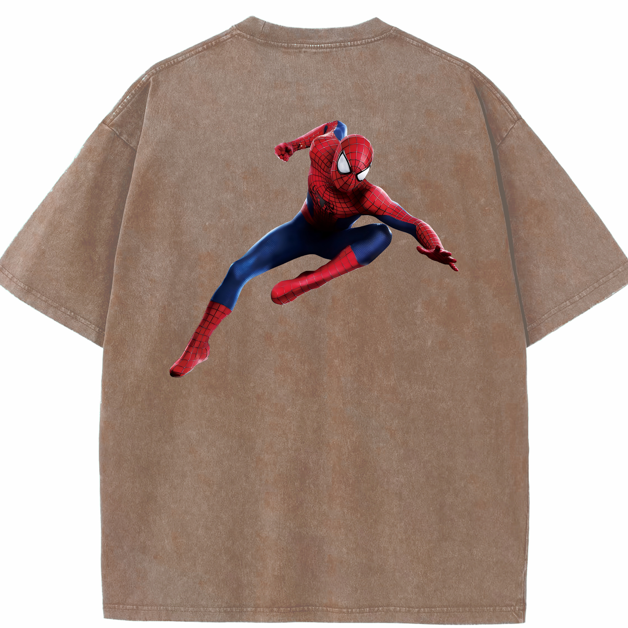 （画像用） Spider Man スパイダーマン 綿100% ヴィンテージ風 半袖Tシャツ（背面プリント）