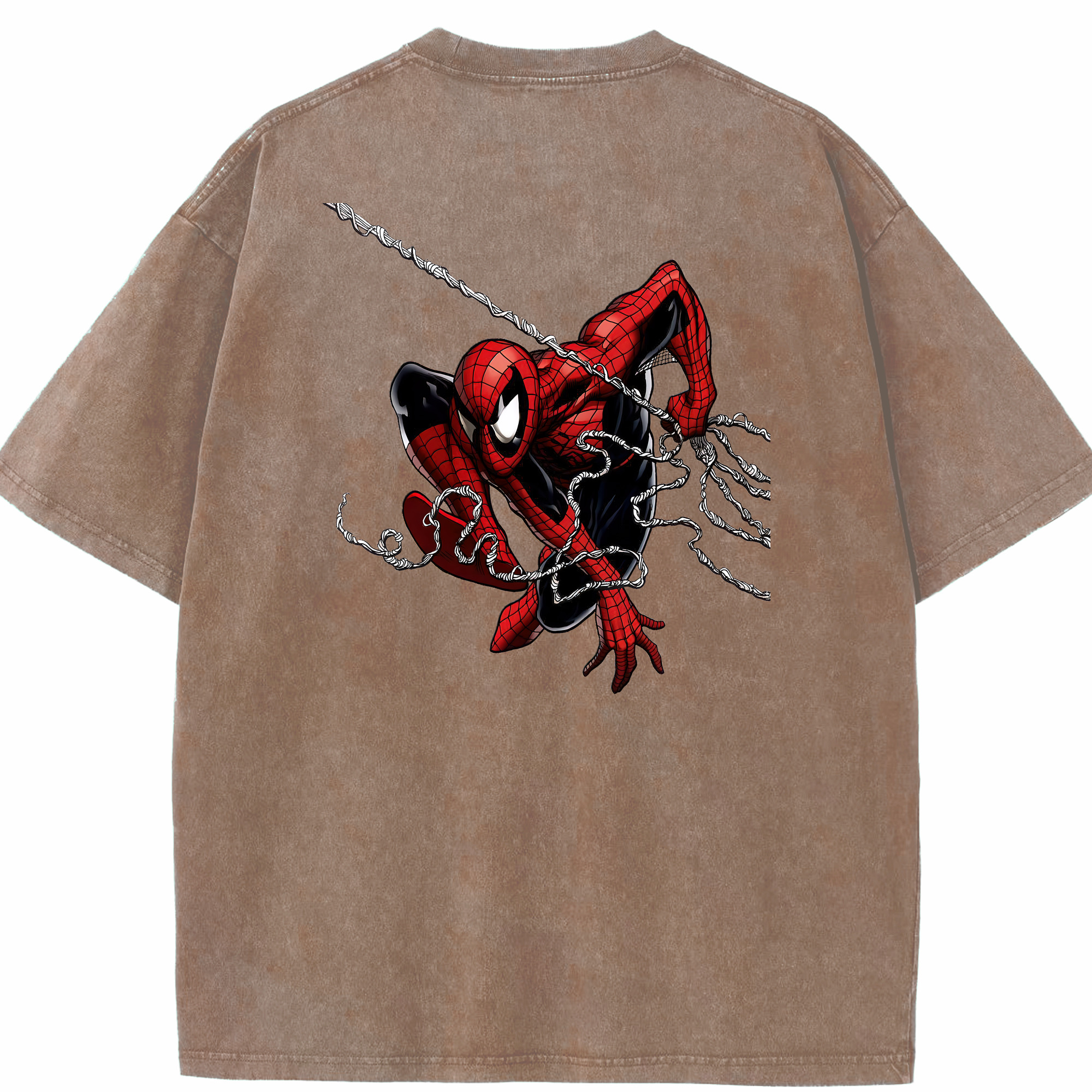 （画像用） Spider Man スパイダーマン 綿100% ヴィンテージ風 半袖Tシャツ（背面プリント）