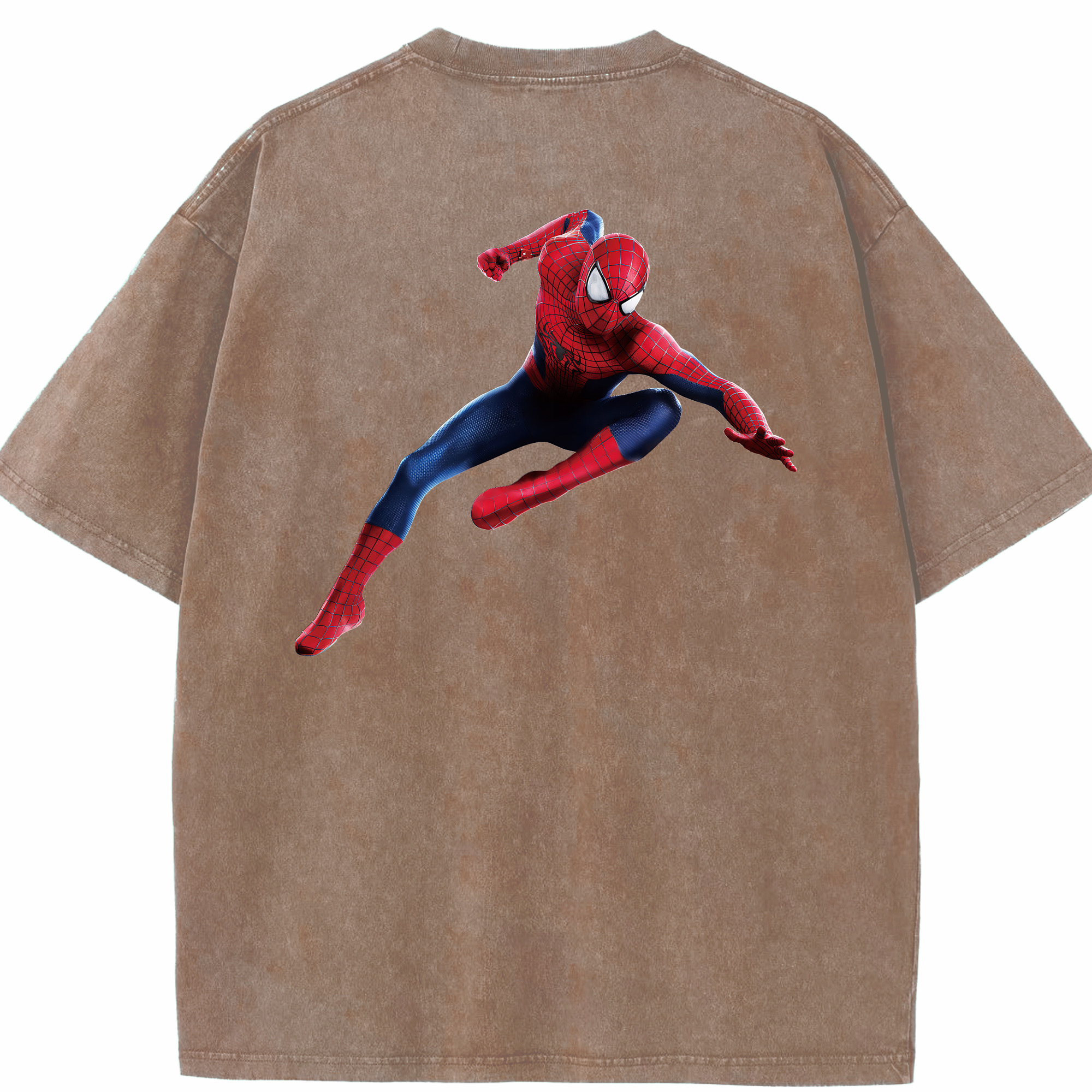 （画像用） Spider Man スパイダーマン 綿100% ヴィンテージ風 半袖Tシャツ（背面プリント）
