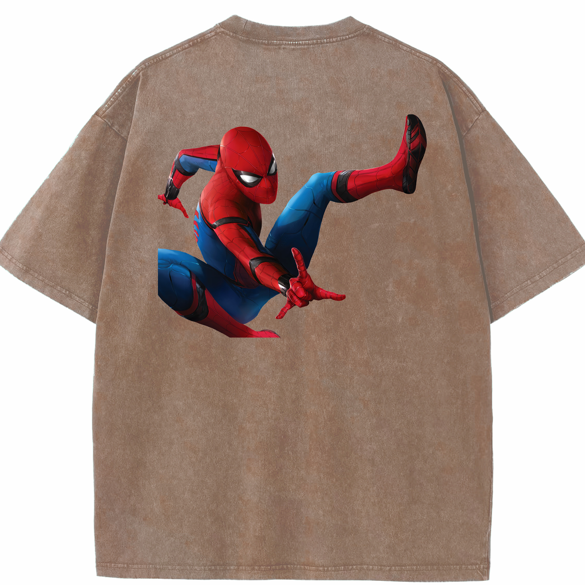 （画像用） Spider Man スパイダーマン 綿100% ヴィンテージ風 半袖Tシャツ（背面プリント）