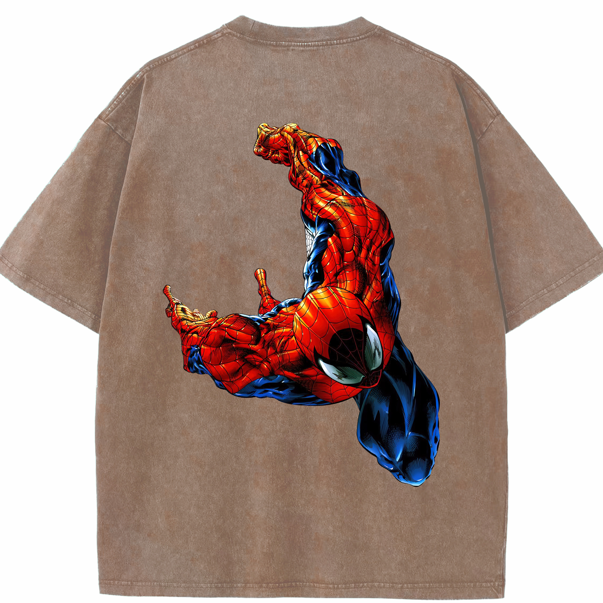 （画像用） Spider Man スパイダーマン 綿100% ヴィンテージ風 半袖Tシャツ（背面プリント）