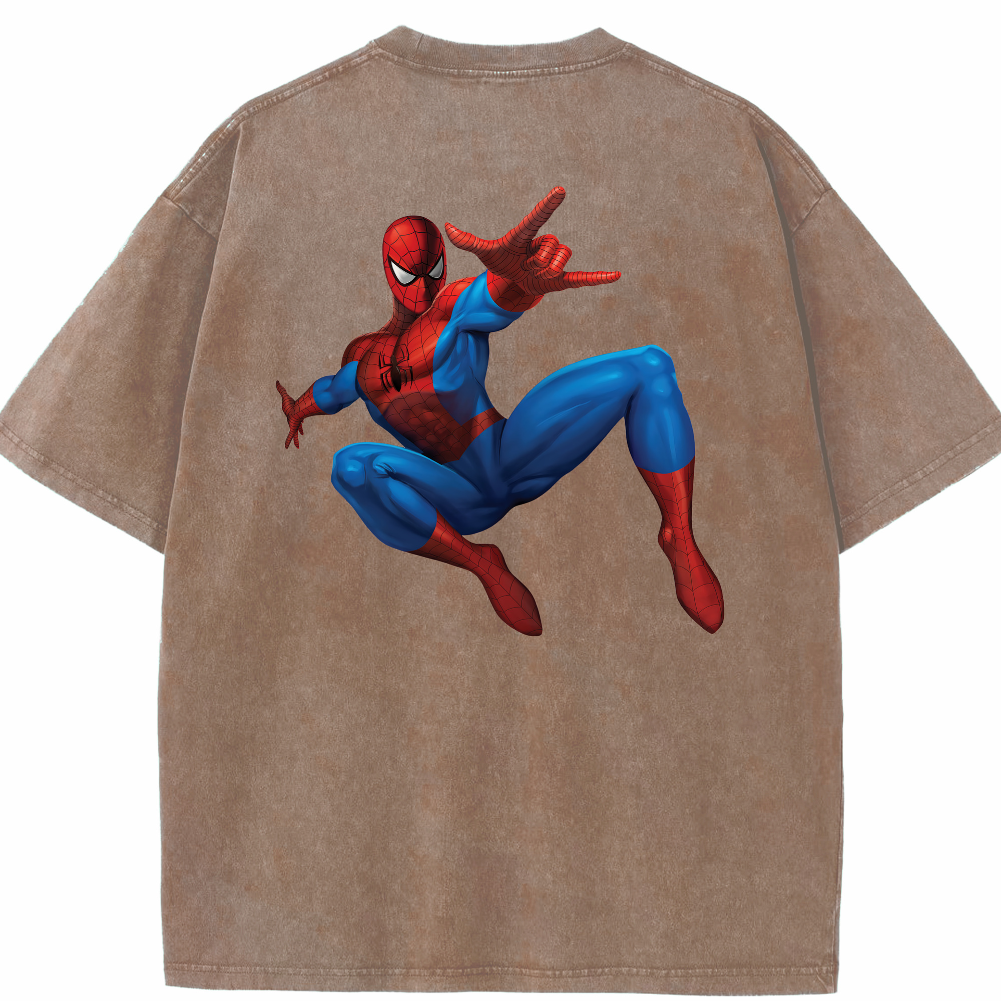 （画像用） Spider Man スパイダーマン 綿100% ヴィンテージ風 半袖Tシャツ（背面プリント）