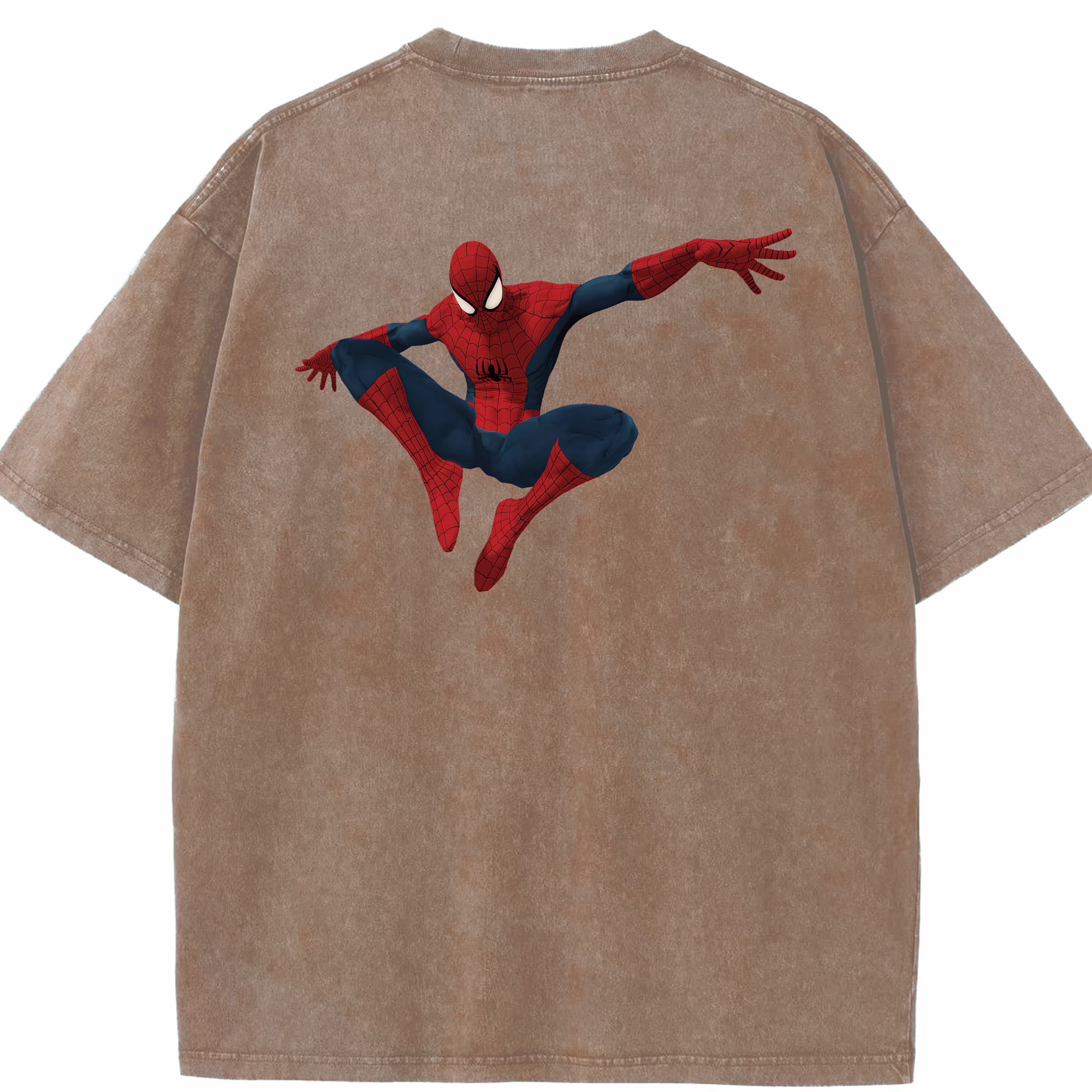 （画像用） Spider Man スパイダーマン 綿100% ヴィンテージ風 半袖Tシャツ（背面プリント）