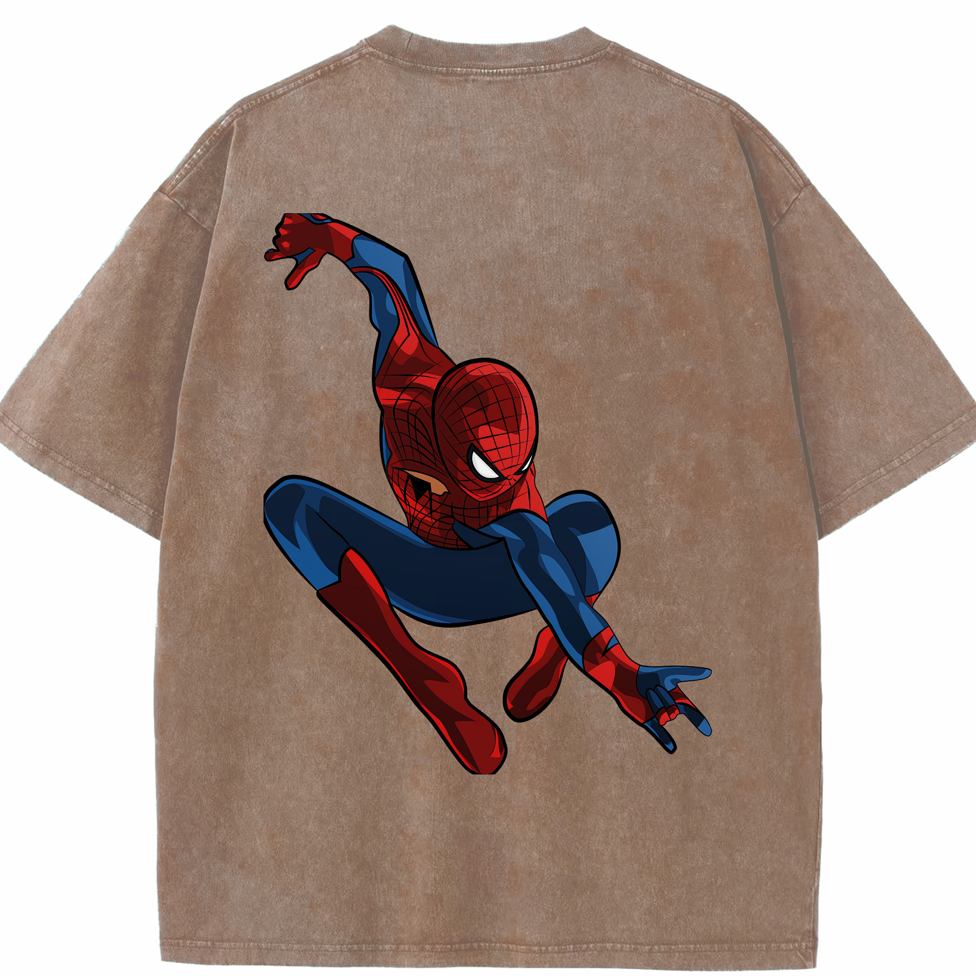 （画像用） Spider Man スパイダーマン 綿100% ヴィンテージ風 半袖Tシャツ（背面プリント）